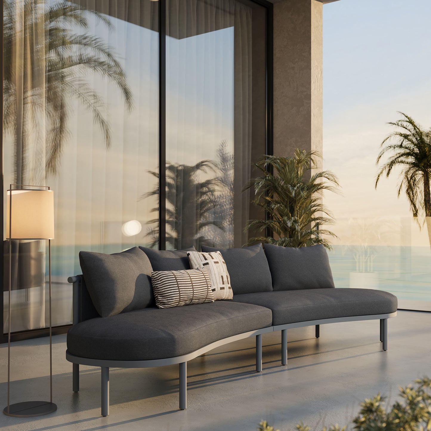 Porta 2 Piece Outdoor Patio Aluminum Modular Sofa by Modway