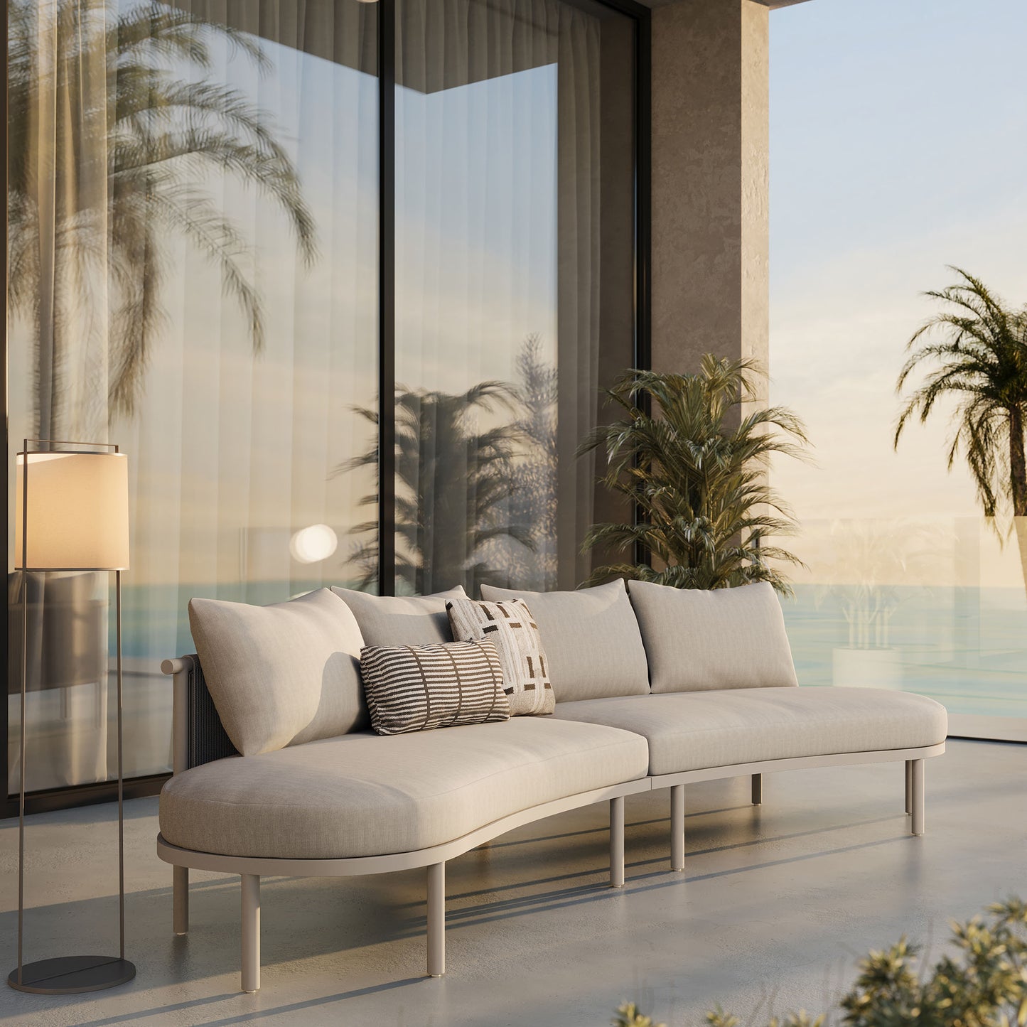 Porta 2 Piece Outdoor Patio Aluminum Modular Sofa by Modway