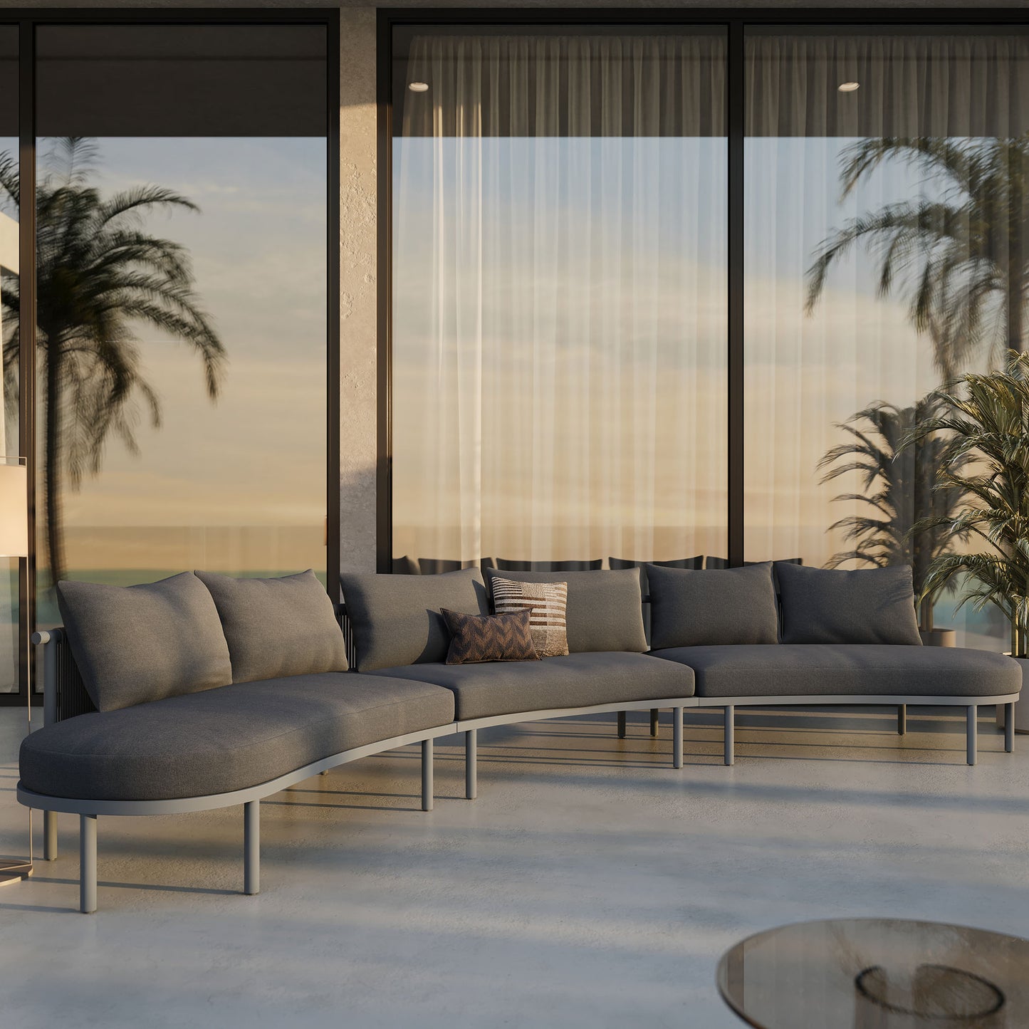 Porta 3 Piece Outdoor Patio Aluminum Modular Sofa by Modway