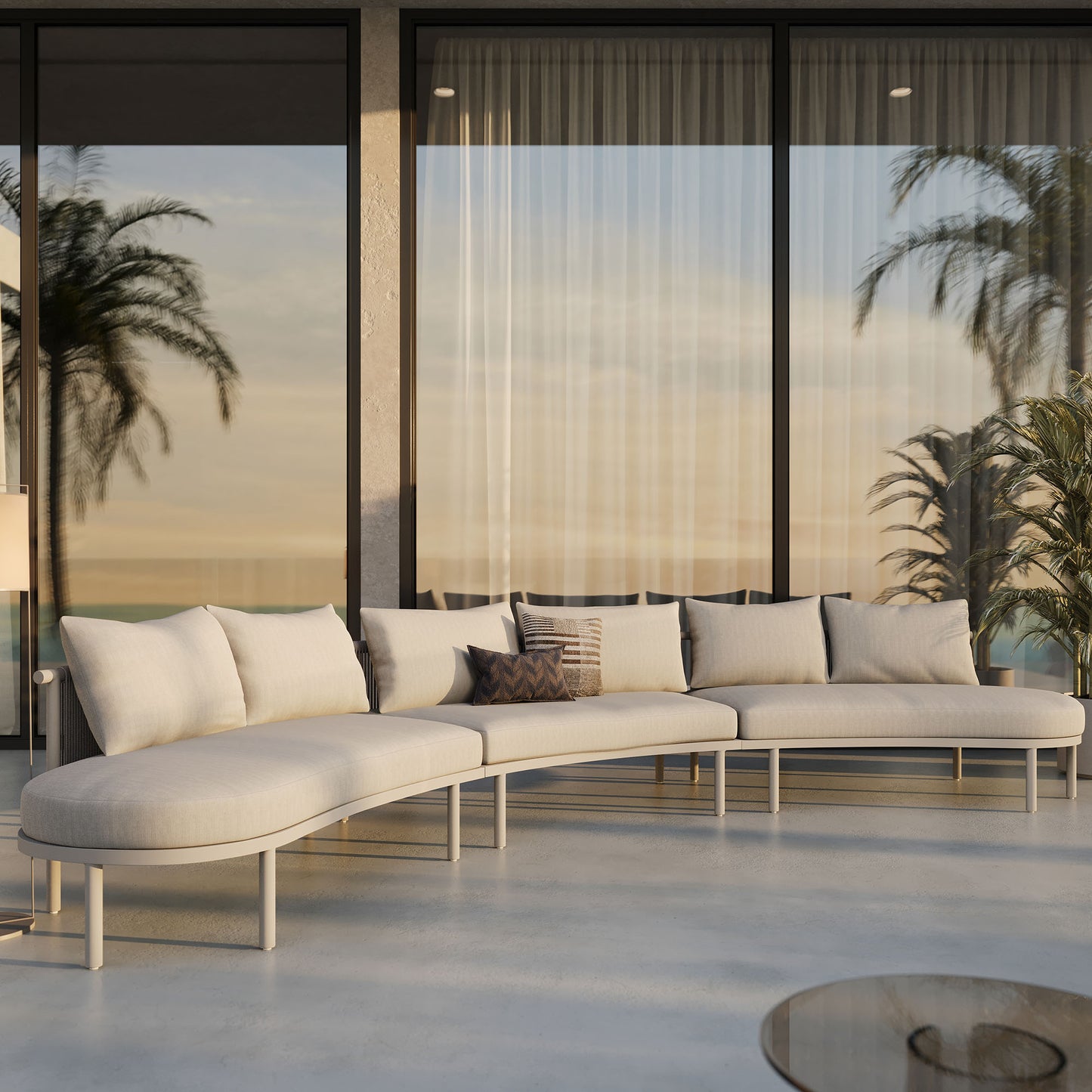 Porta 3 Piece Outdoor Patio Aluminum Modular Sofa by Modway