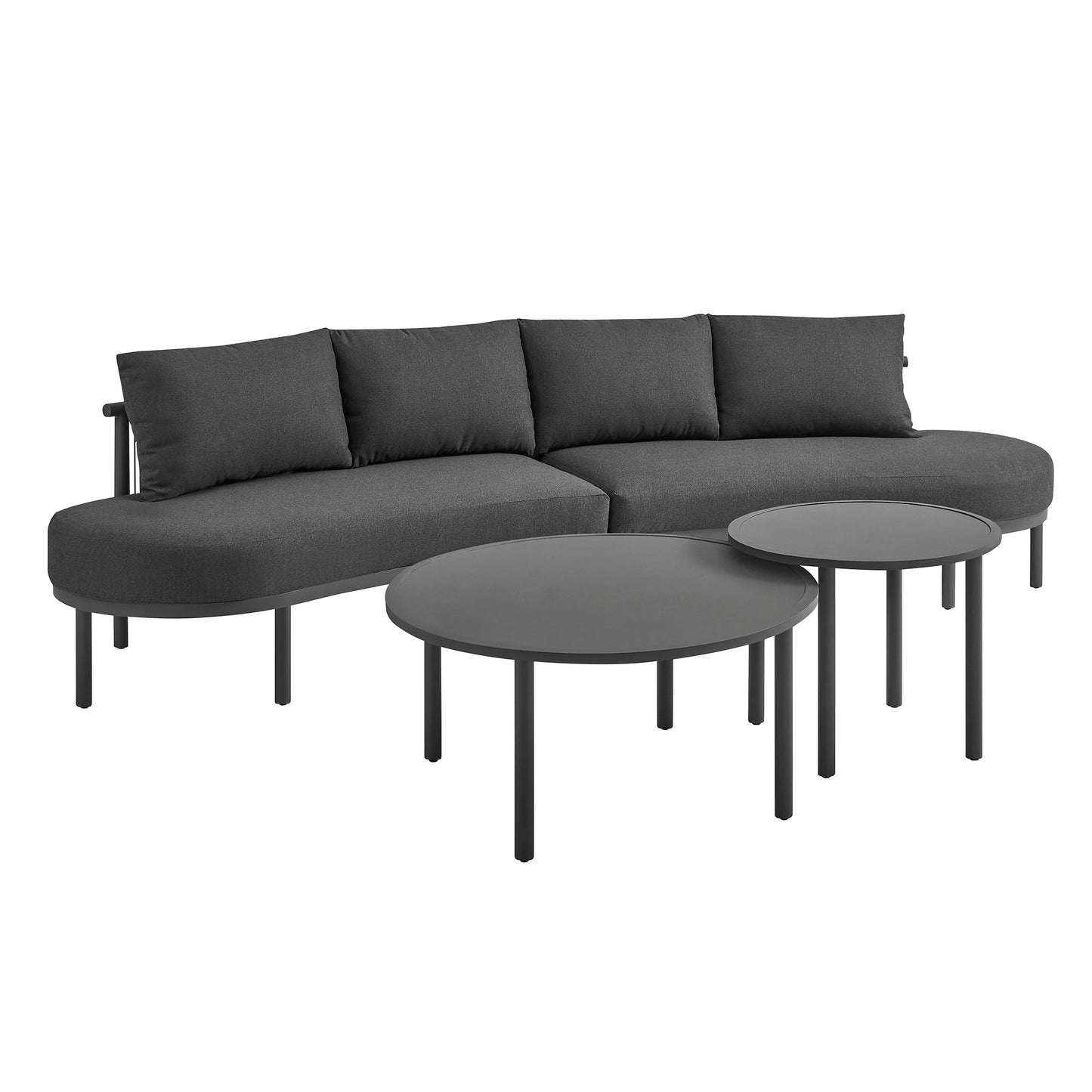 Porta 4 Piece Outdoor Patio Aluminum Modular Sofa Set by Modway