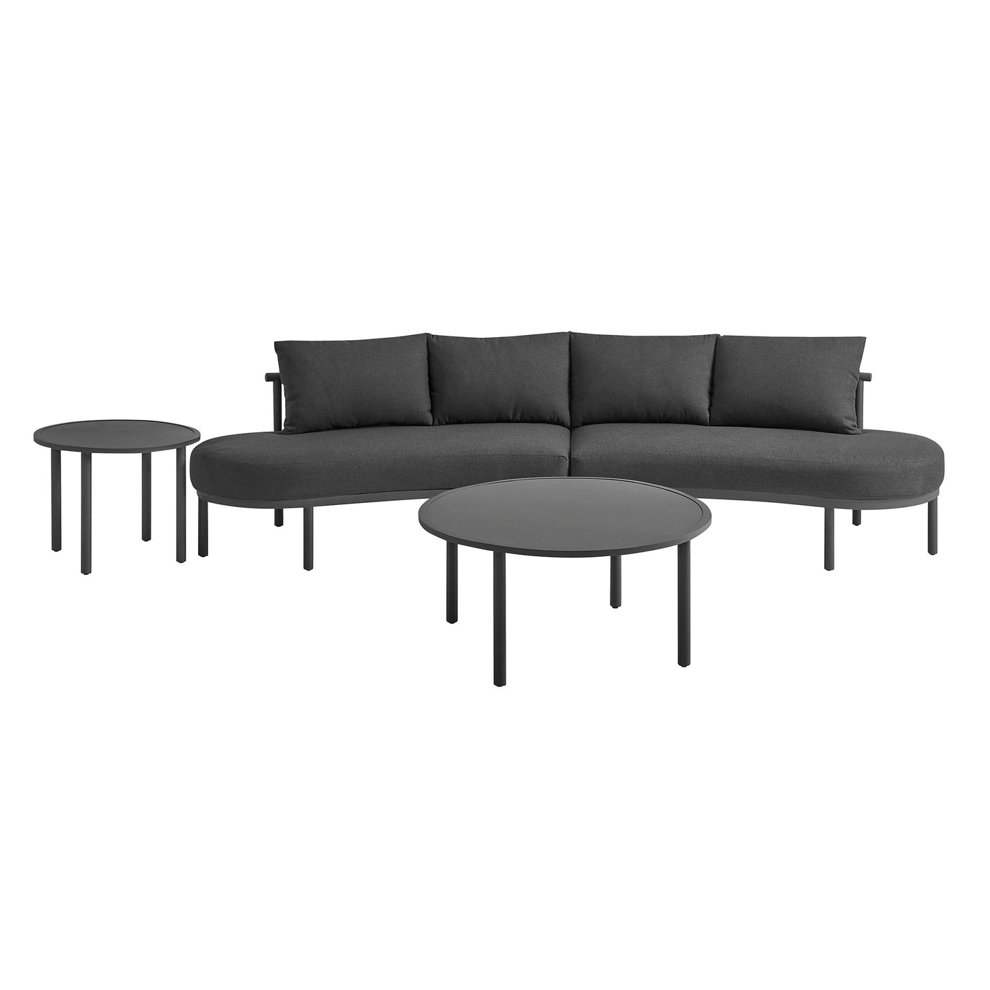 Porta 4 Piece Outdoor Patio Aluminum Modular Sofa Set by Modway