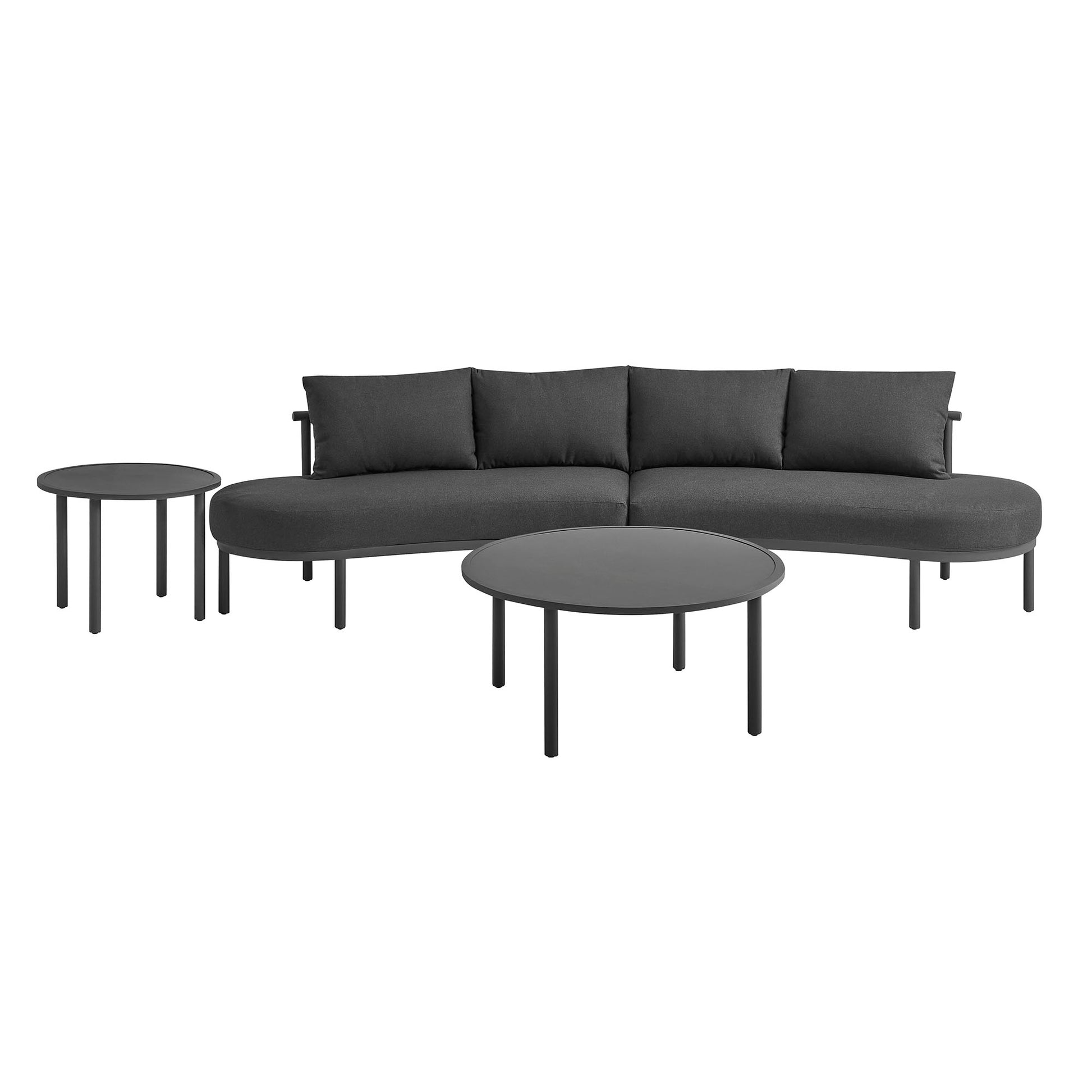 Porta 4 Piece Outdoor Patio Aluminum Modular Sofa Set by Modway