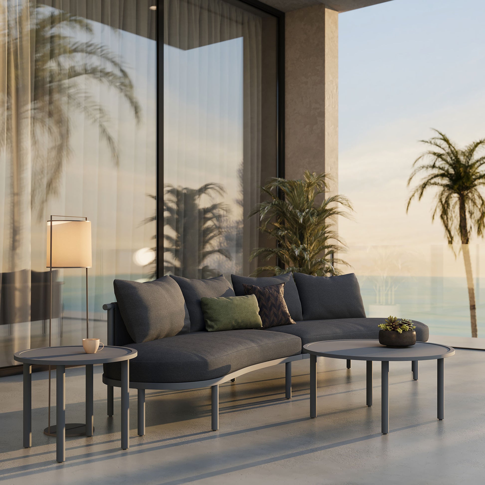 Porta 4 Piece Outdoor Patio Aluminum Modular Sofa Set by Modway