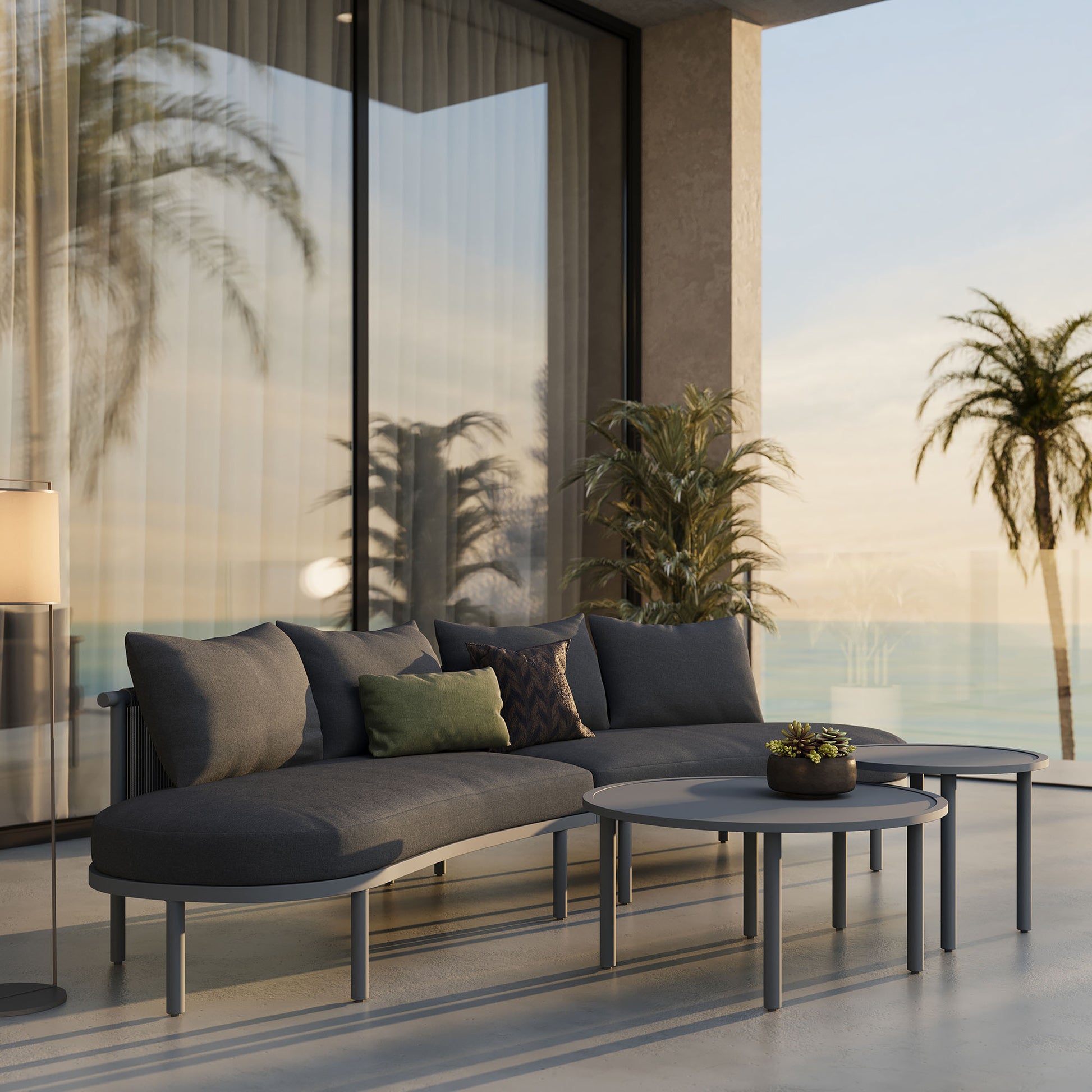 Porta 4 Piece Outdoor Patio Aluminum Modular Sofa Set by Modway