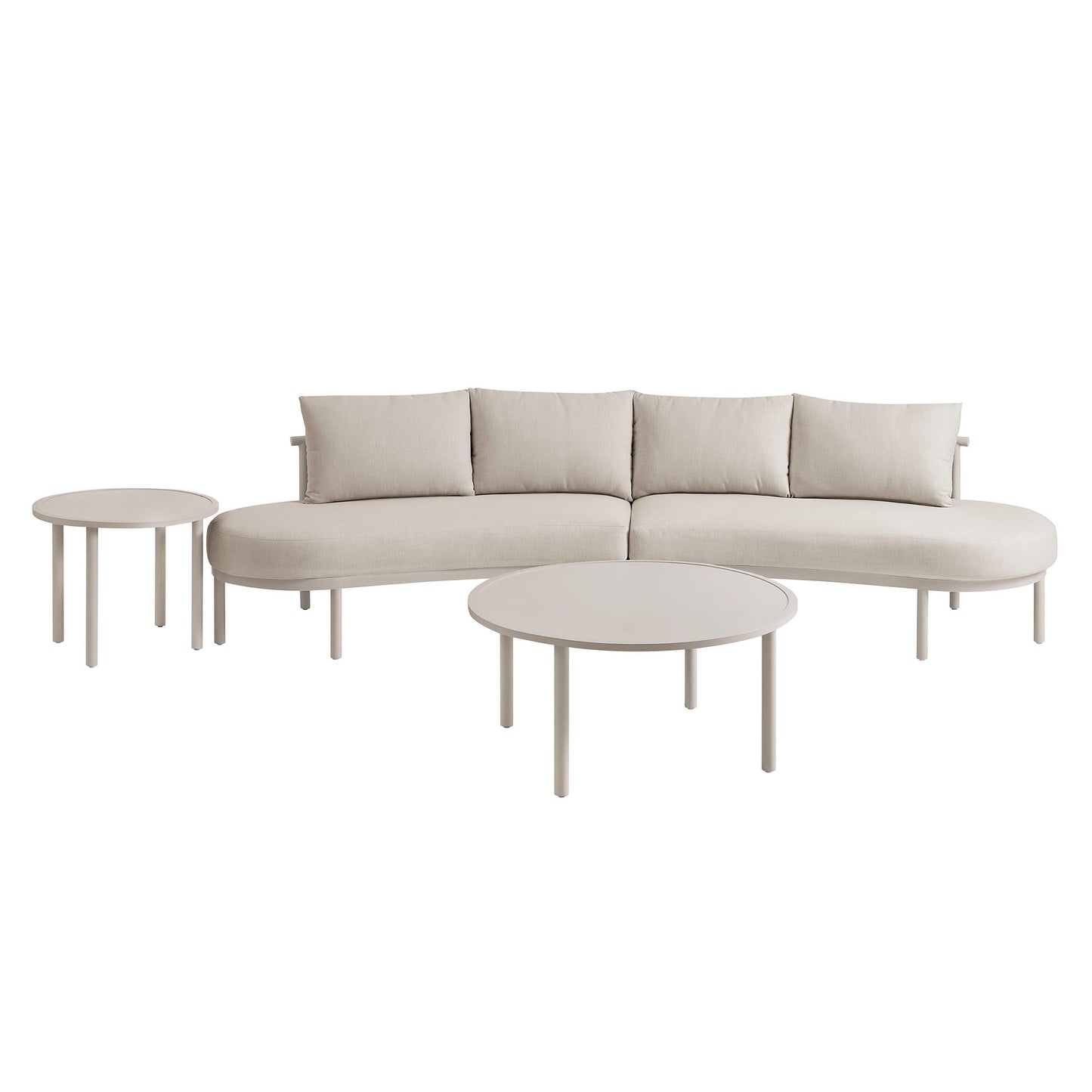 Porta 4 Piece Outdoor Patio Aluminum Modular Sofa Set by Modway