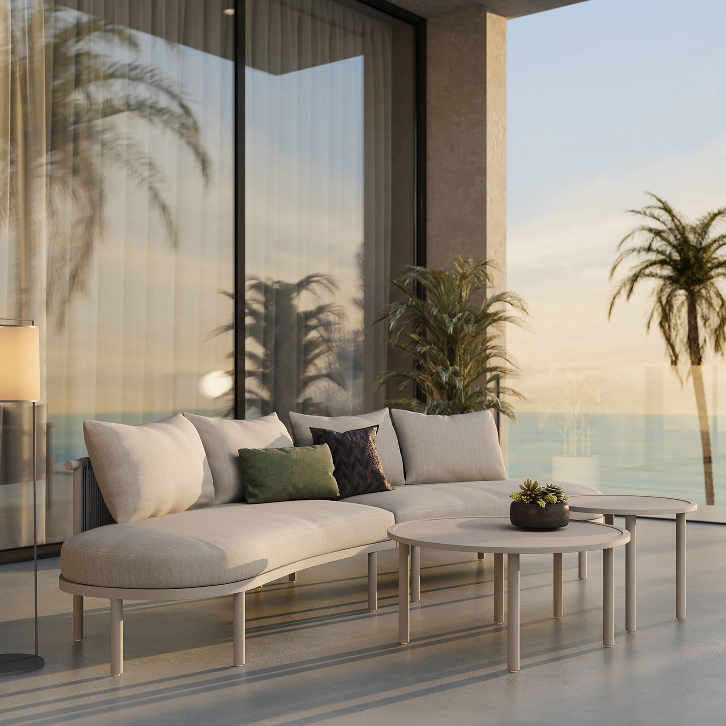 Porta 4 Piece Outdoor Patio Aluminum Modular Sofa Set by Modway