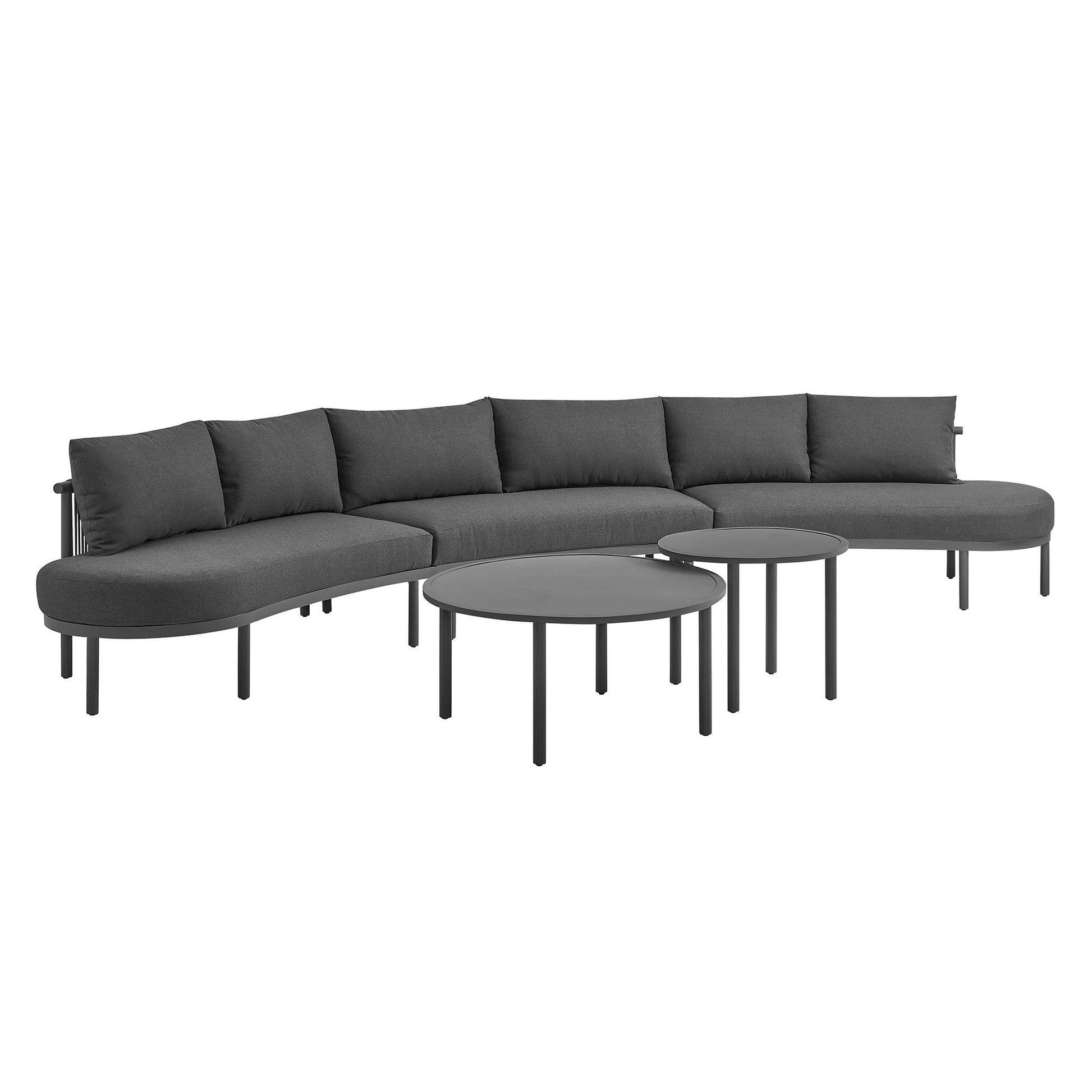 Porta 5 Piece Outdoor Patio Aluminum Modular Sofa Set by Modway