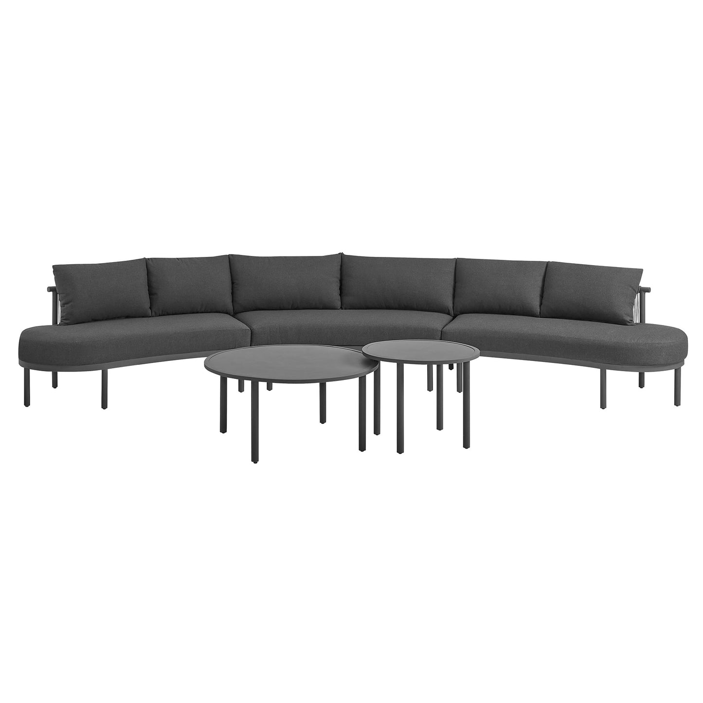 Porta 5 Piece Outdoor Patio Aluminum Modular Sofa Set by Modway