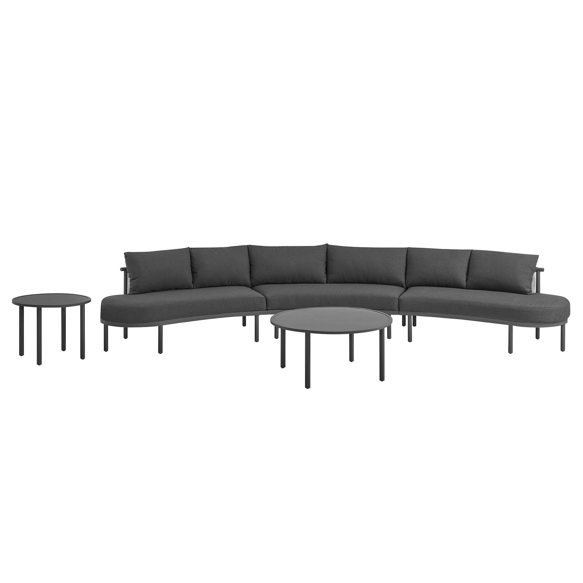Porta 5 Piece Outdoor Patio Aluminum Modular Sofa Set by Modway