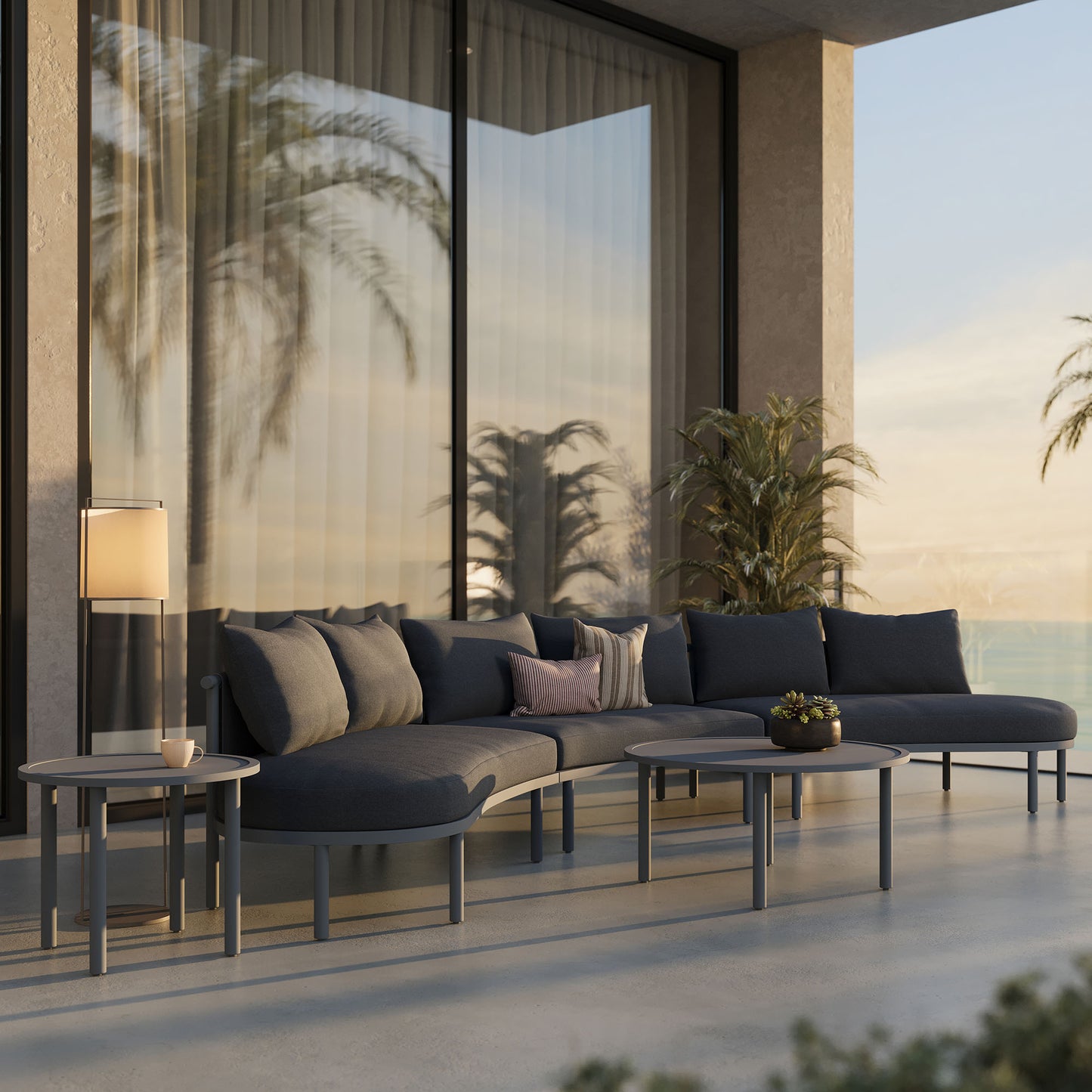 Porta 5 Piece Outdoor Patio Aluminum Modular Sofa Set by Modway