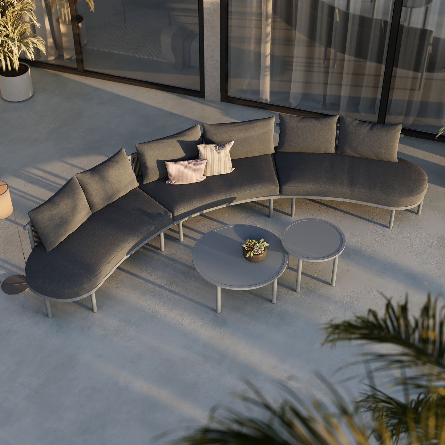 Porta 5 Piece Outdoor Patio Aluminum Modular Sofa Set by Modway