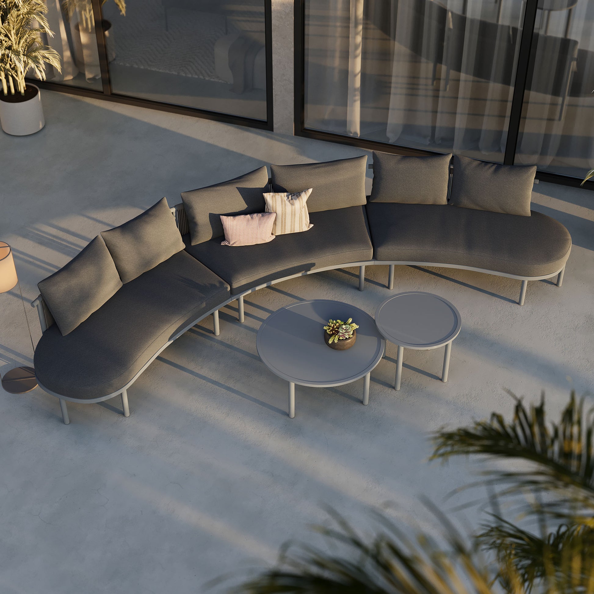 Porta 5 Piece Outdoor Patio Aluminum Modular Sofa Set by Modway