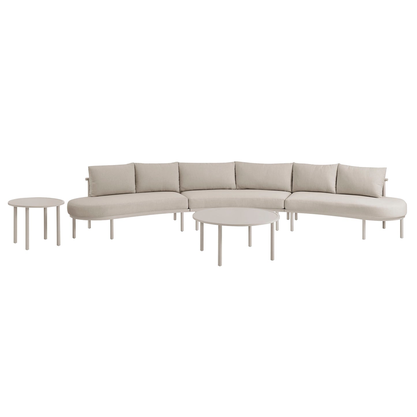 Porta 5 Piece Outdoor Patio Aluminum Modular Sofa Set by Modway