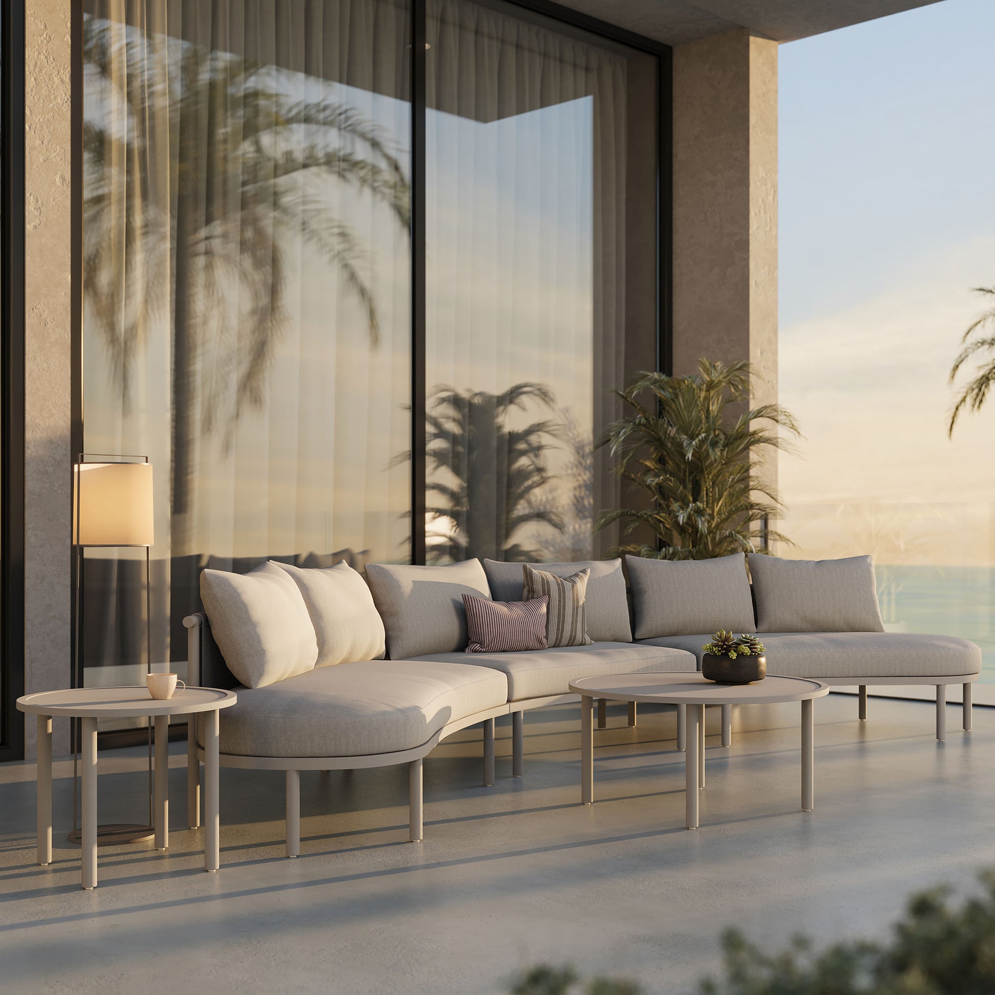 Porta 5 Piece Outdoor Patio Aluminum Modular Sofa Set by Modway