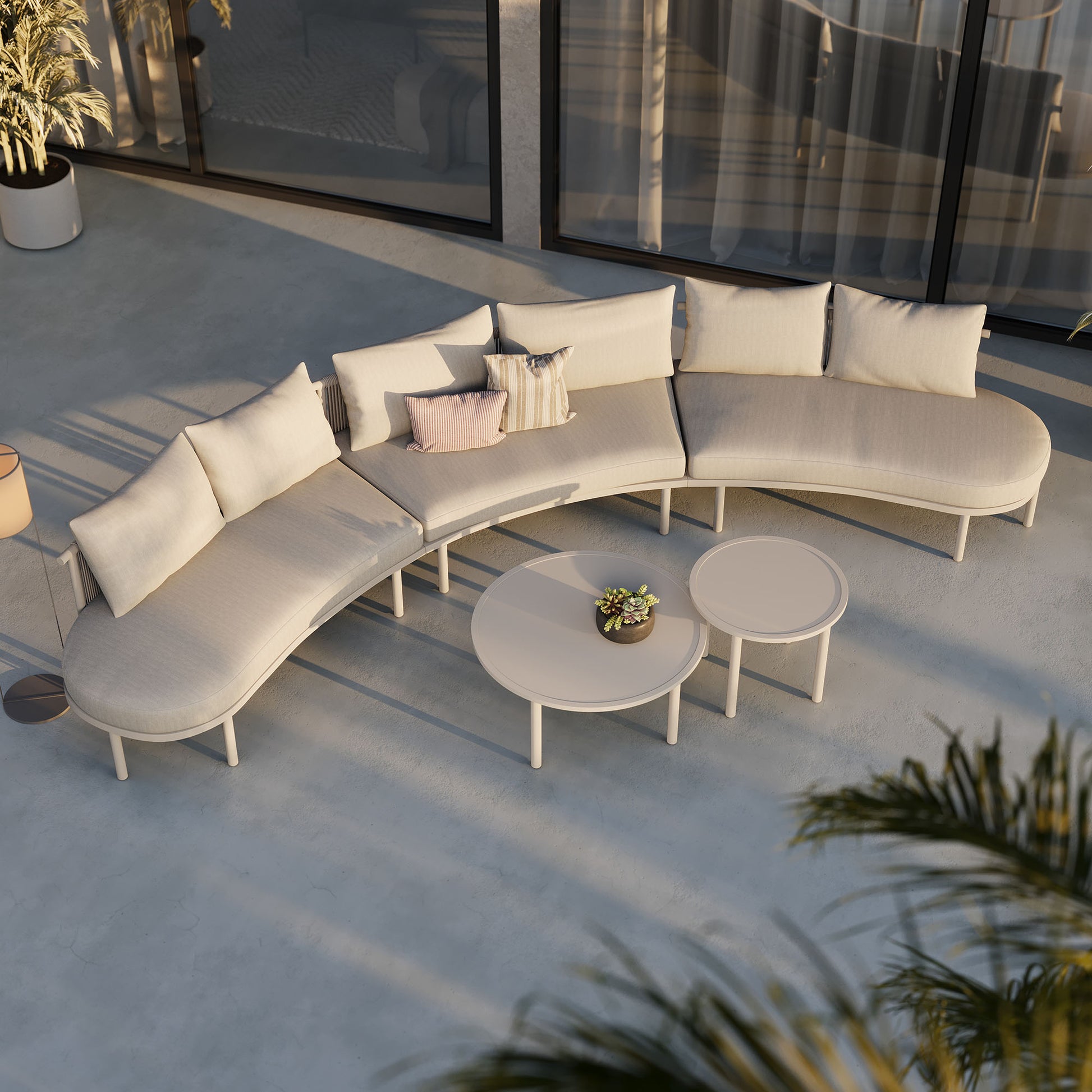 Porta 5 Piece Outdoor Patio Aluminum Modular Sofa Set by Modway