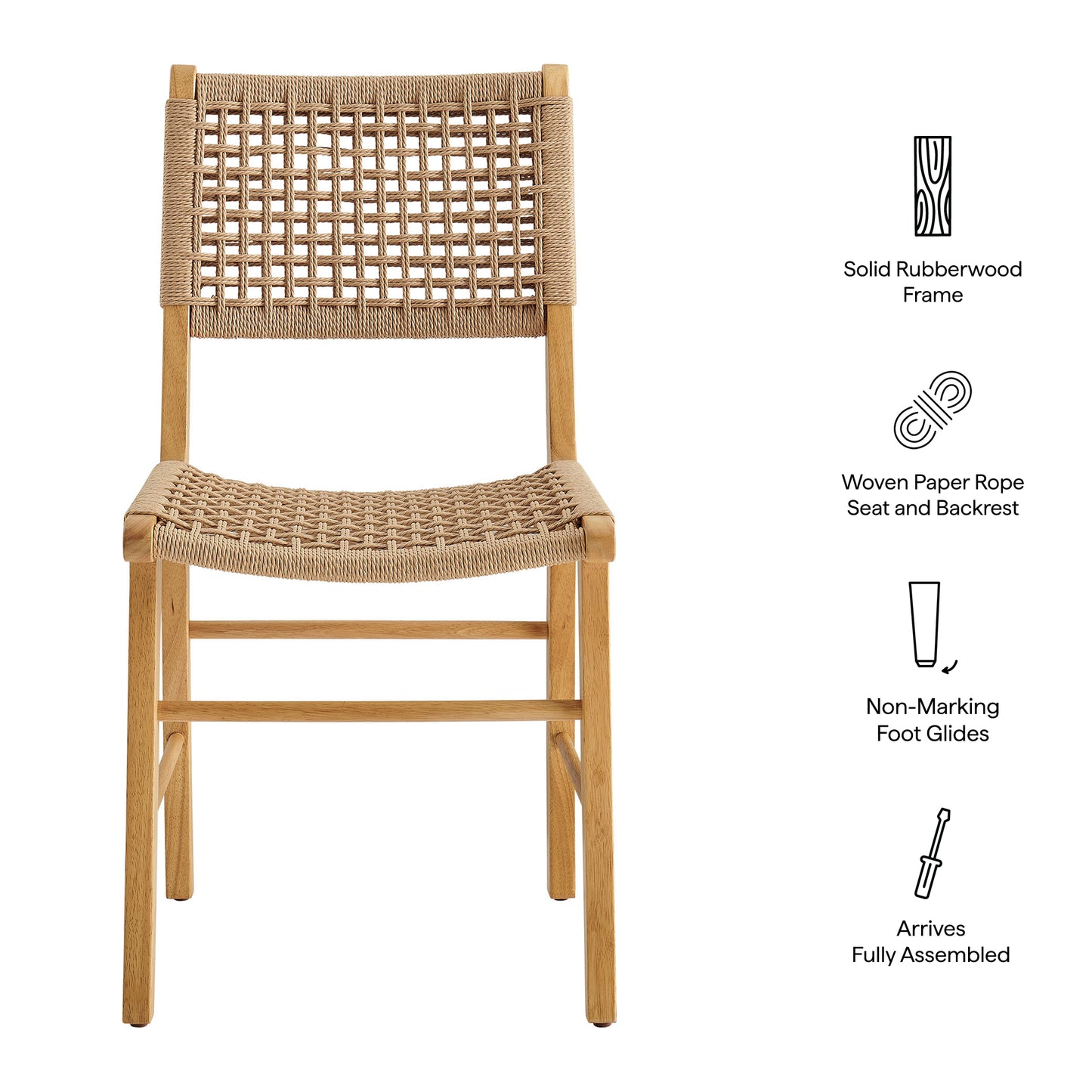 Tindra Woven Dining Chairs Set of 2 by Modway