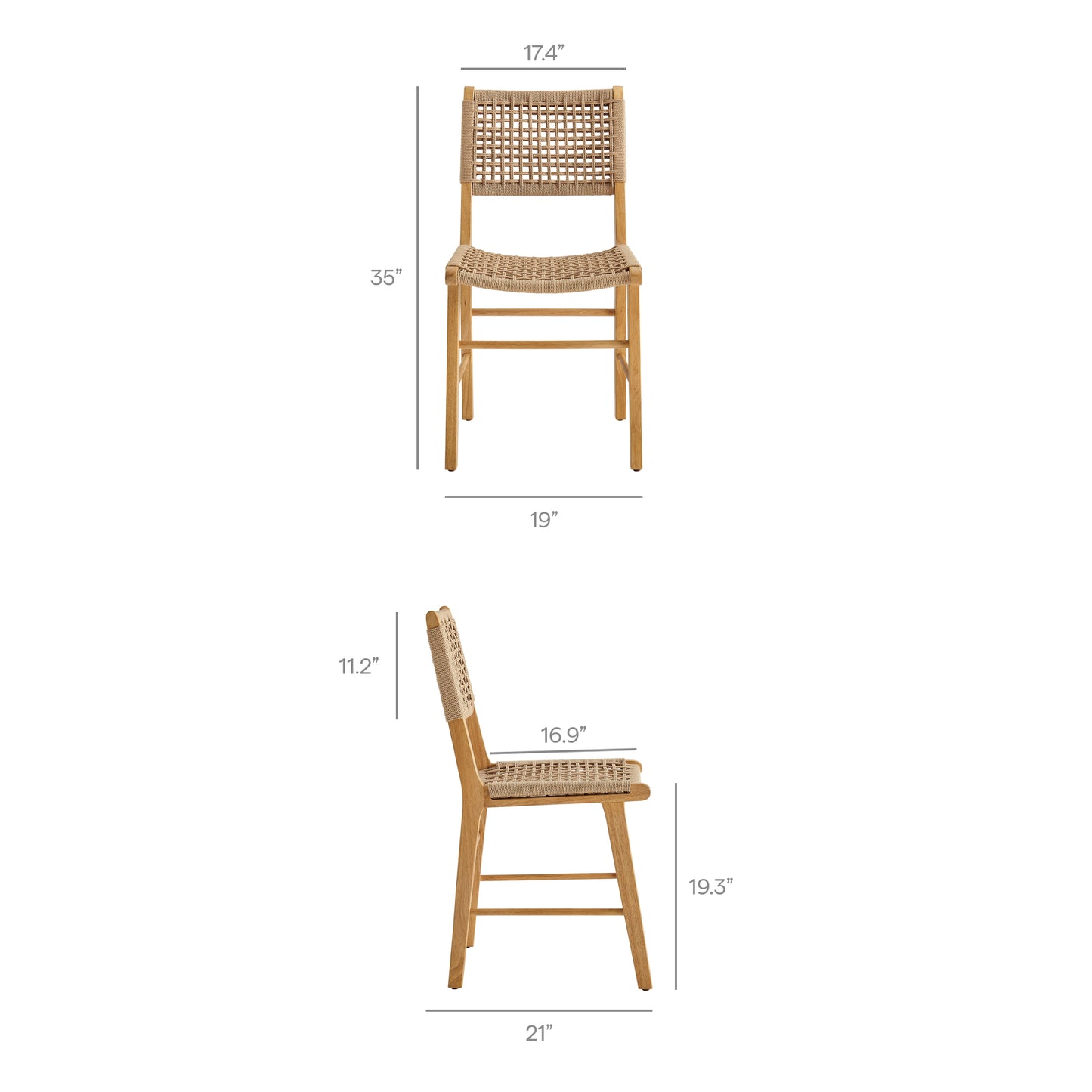 Tindra Woven Dining Chairs Set of 2 by Modway
