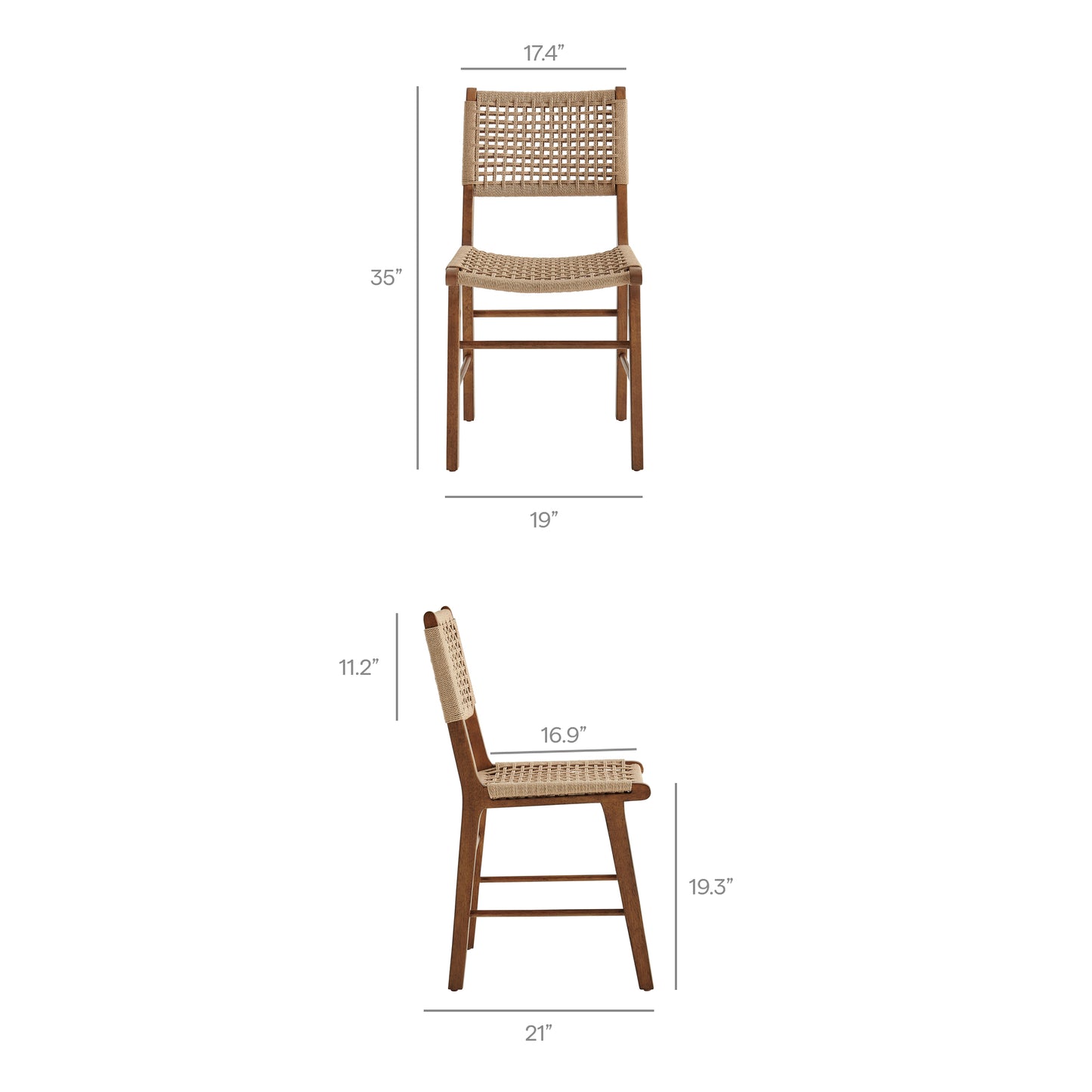 Tindra Woven Dining Chairs Set of 2 by Modway