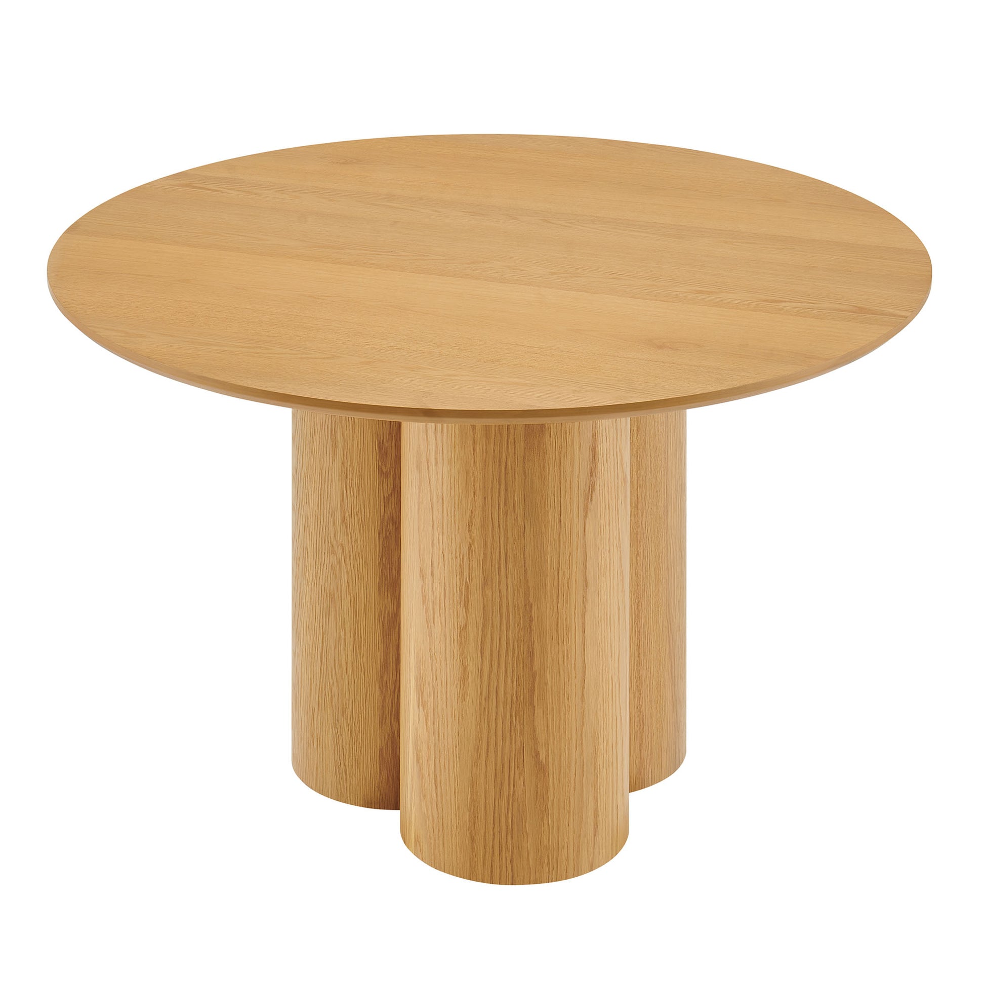 Renwick 47 Inch Oak Veneer Round Pedestal Dining Table by Modway