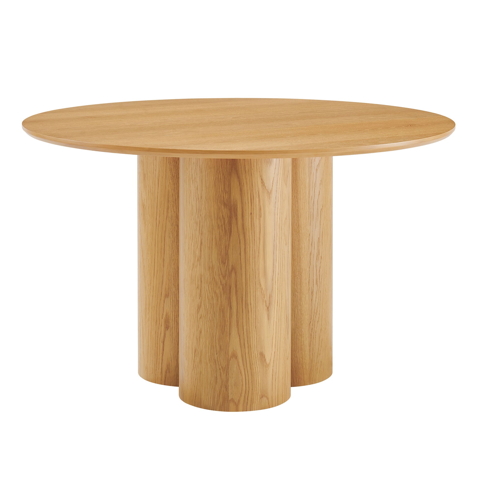 Renwick 47 Inch Oak Veneer Round Pedestal Dining Table by Modway