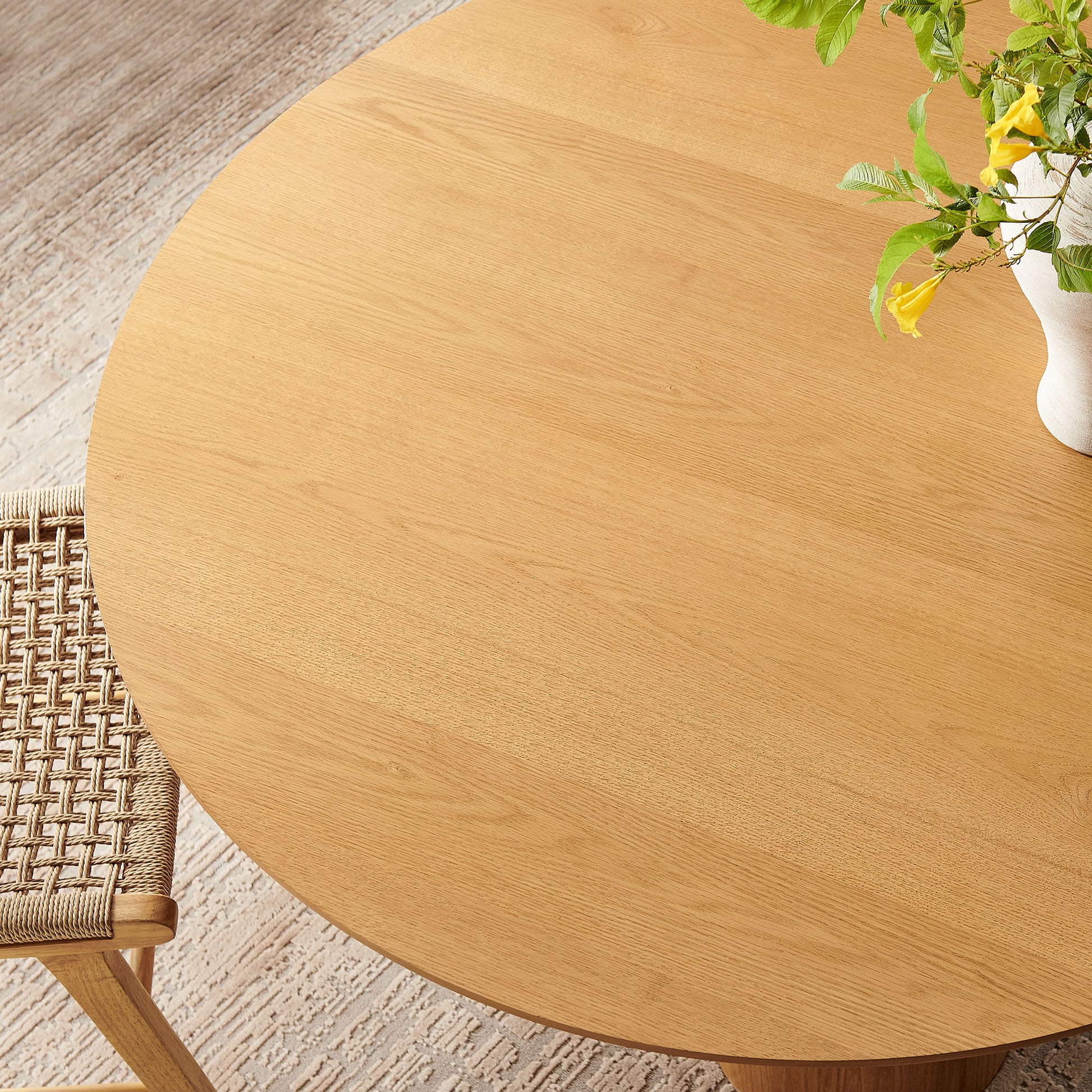Renwick 47 Inch Oak Veneer Round Pedestal Dining Table by Modway