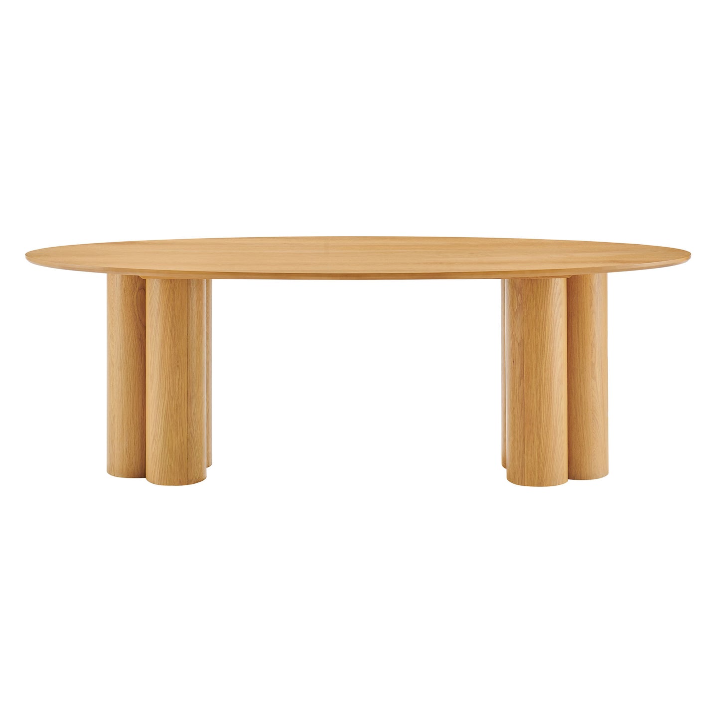 Renwick 79 Inch Oak Veneer Oval Pedestal Dining Table by Modway