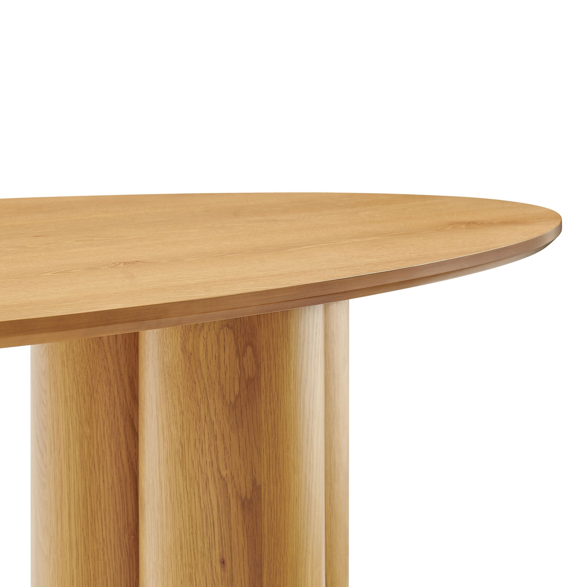 Renwick 79 Inch Oak Veneer Oval Pedestal Dining Table by Modway