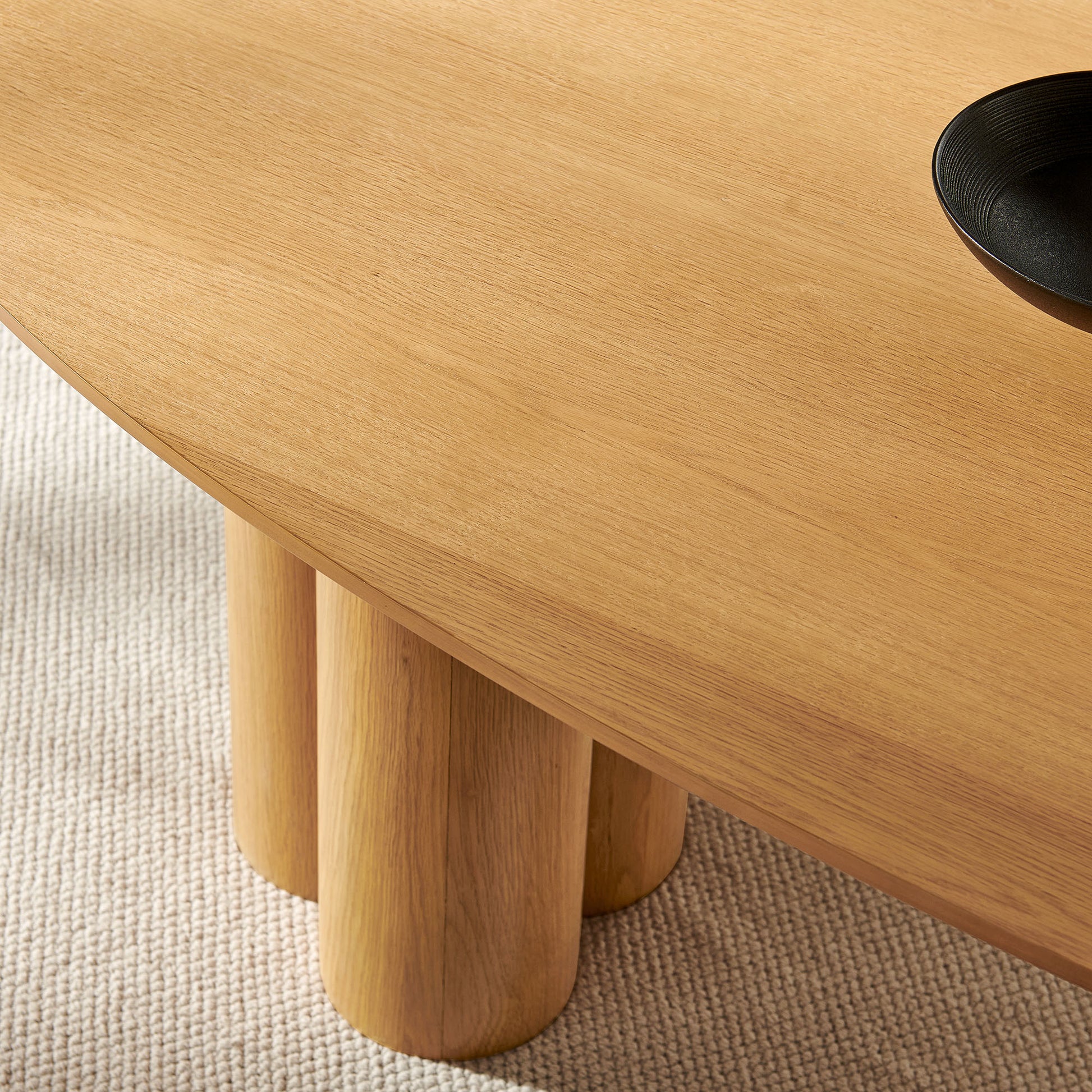 Renwick 79 Inch Oak Veneer Oval Pedestal Dining Table by Modway