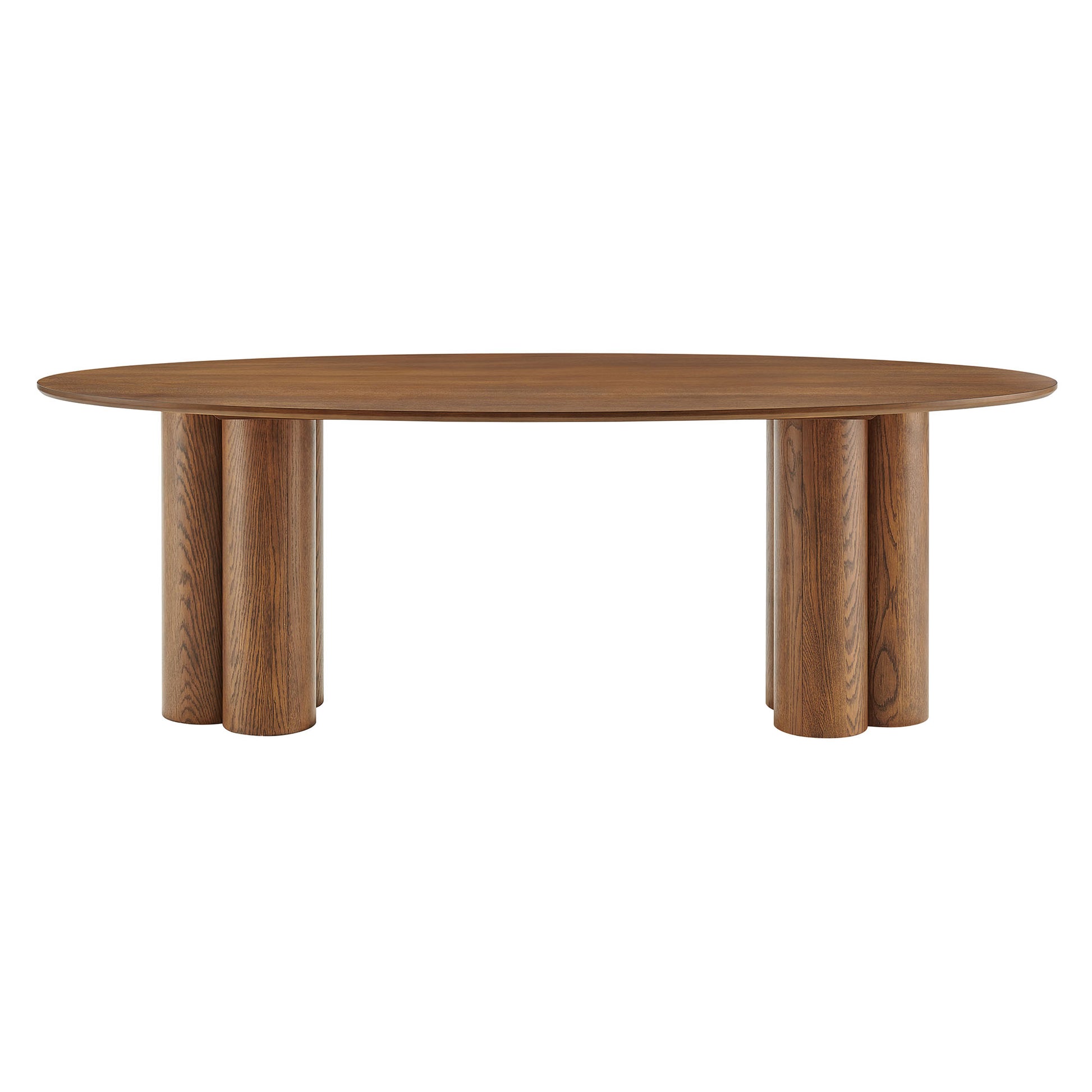 Renwick 79 Inch Oak Veneer Oval Pedestal Dining Table by Modway
