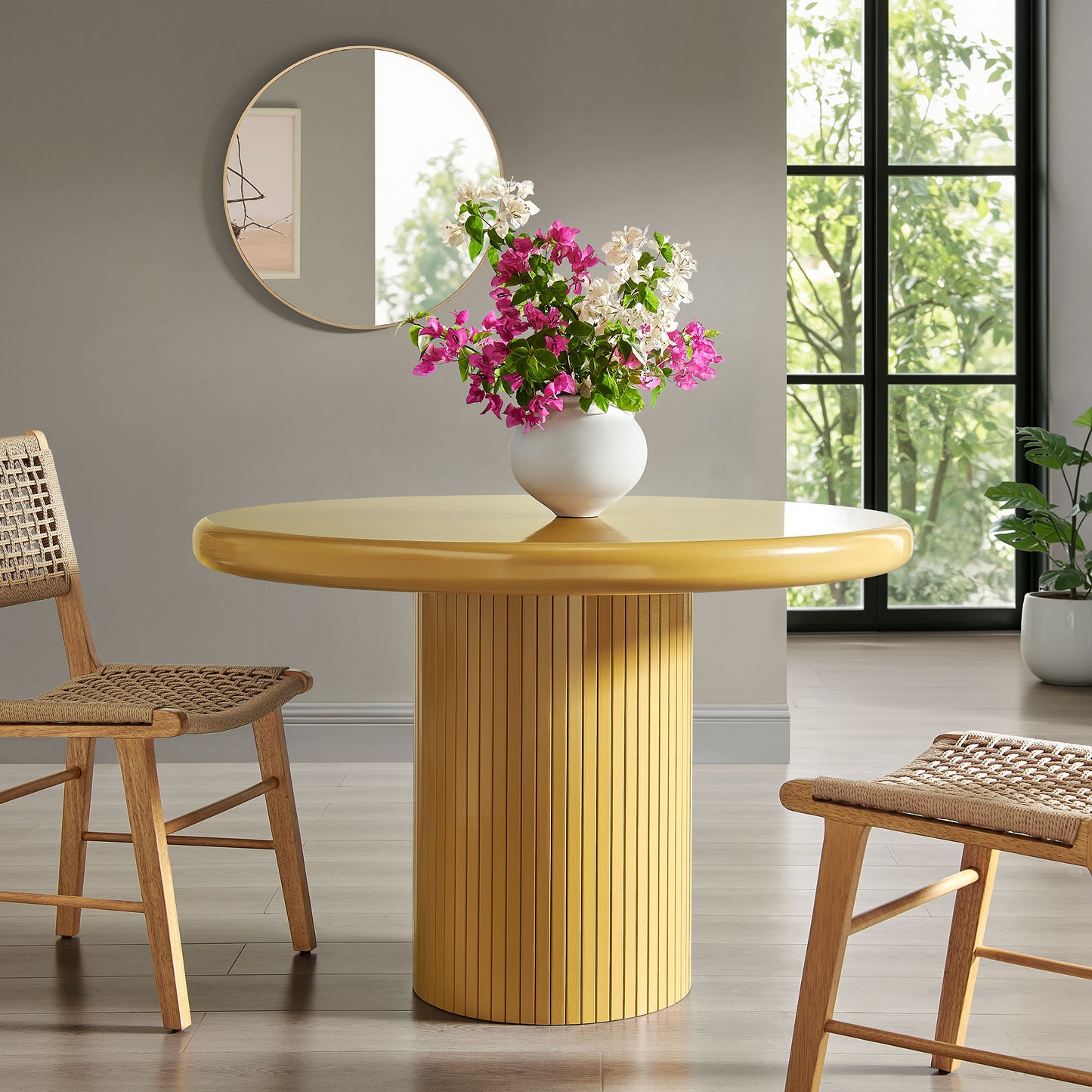 Belmonte 45 Inch Painted Wood Round Pedestal Dining Table by Modway
