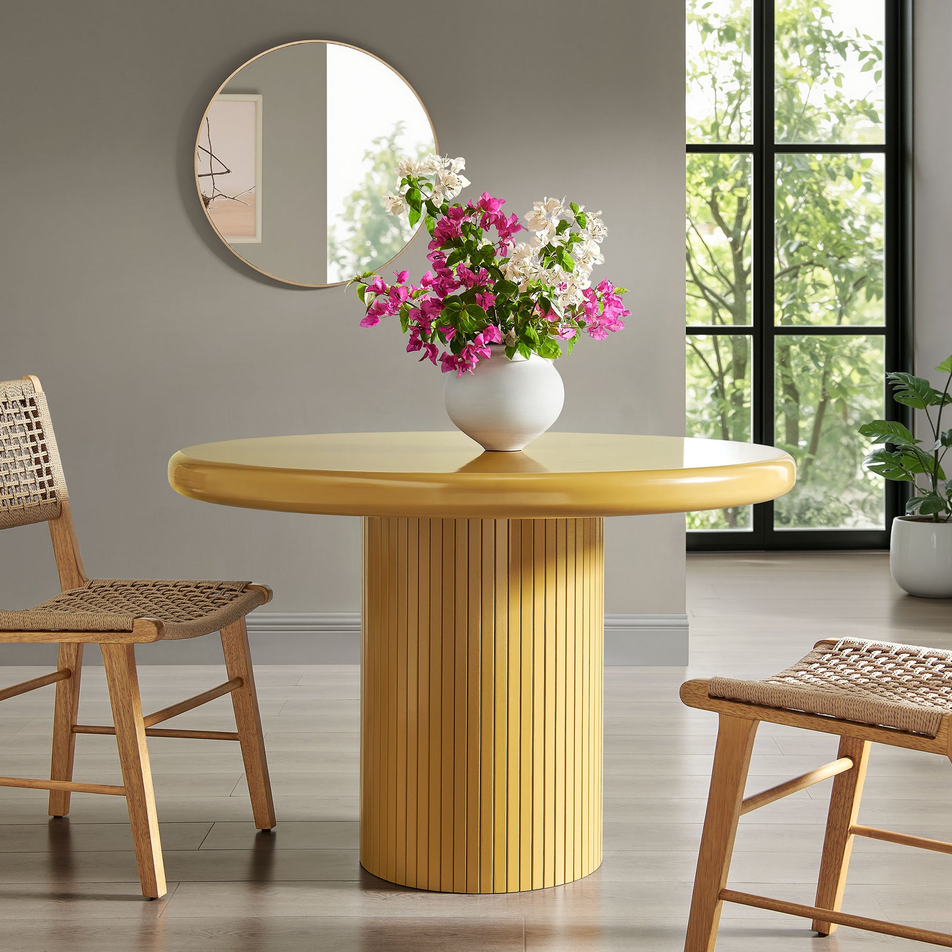 Belmonte 45 Inch Painted Wood Round Pedestal Dining Table by Modway