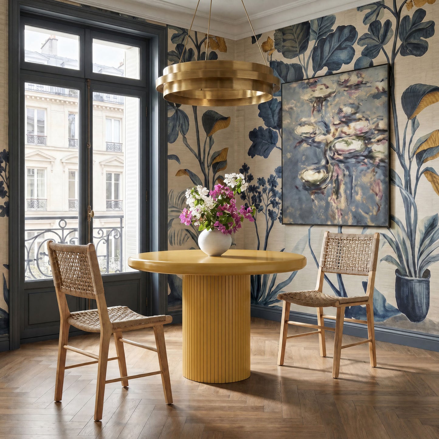 Belmonte 45 Inch Painted Wood Round Pedestal Dining Table by Modway