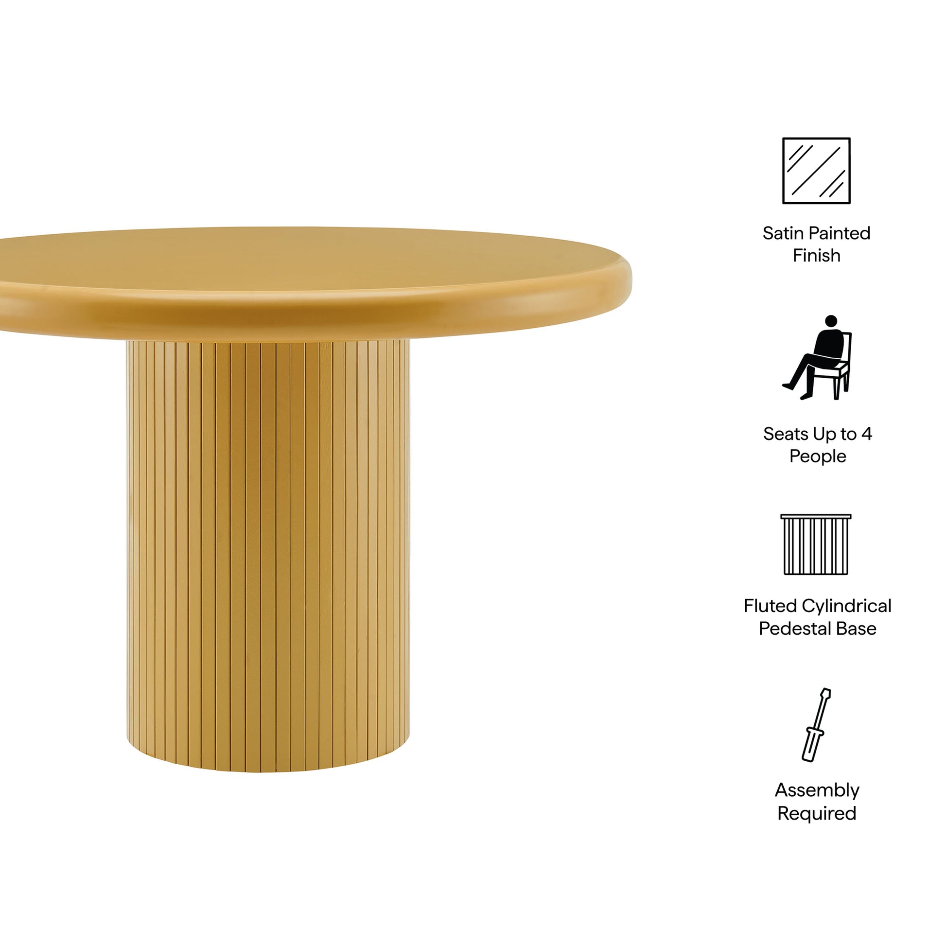 Belmonte 45 Inch Painted Wood Round Pedestal Dining Table by Modway