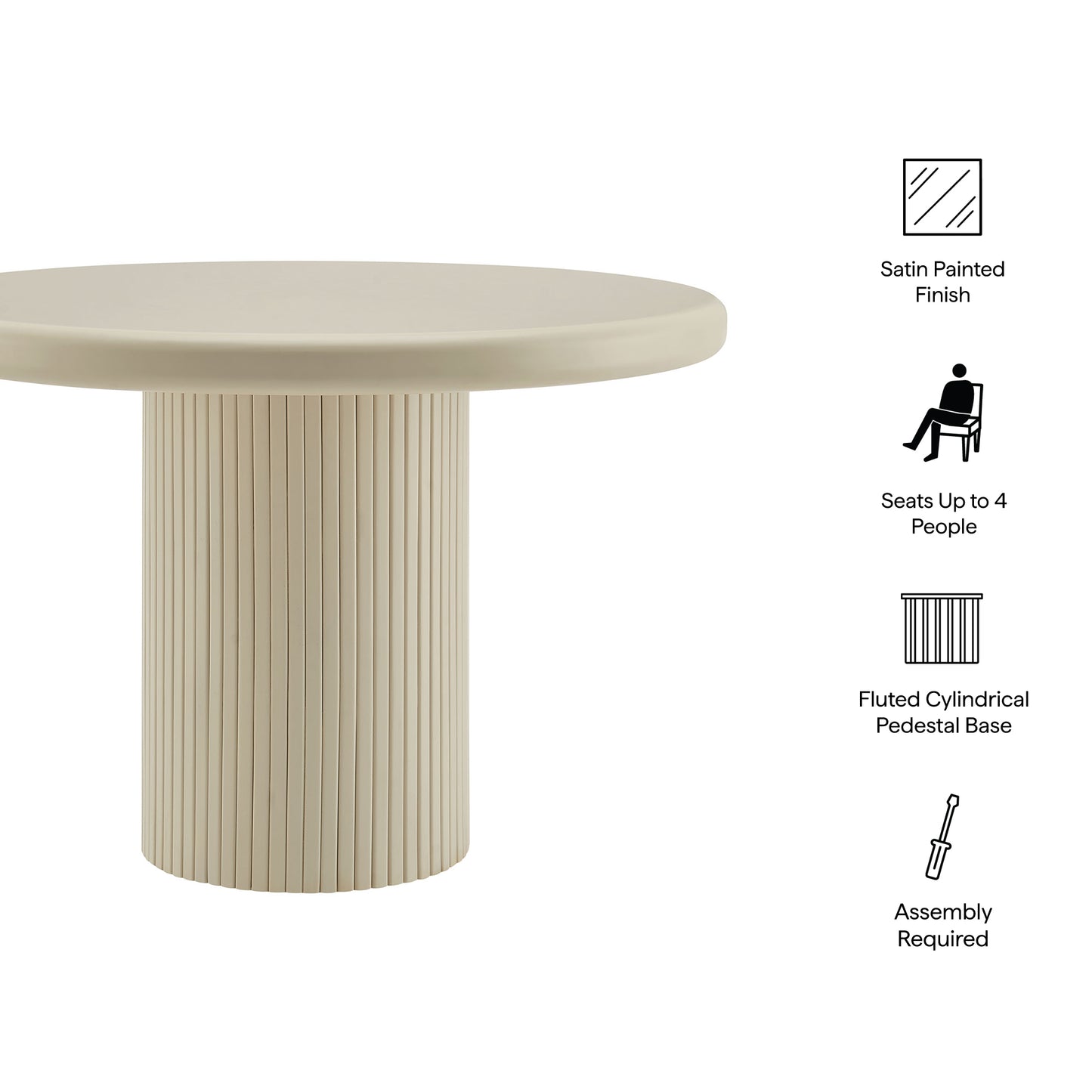 Belmonte 45 Inch Painted Wood Round Pedestal Dining Table by Modway