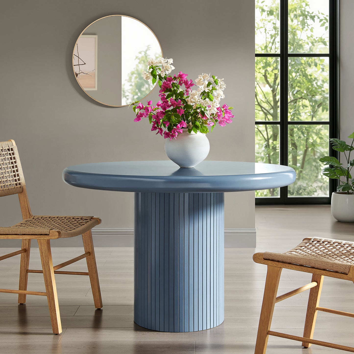 Belmonte 45 Inch Painted Wood Round Pedestal Dining Table by Modway