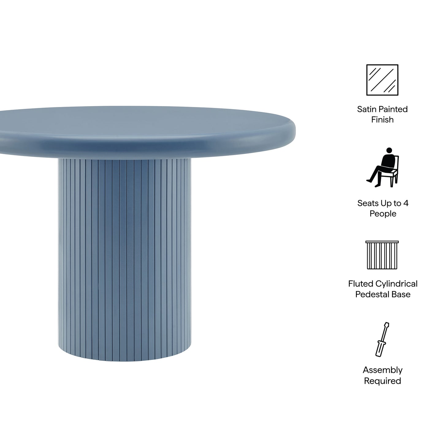 Belmonte 45 Inch Painted Wood Round Pedestal Dining Table by Modway