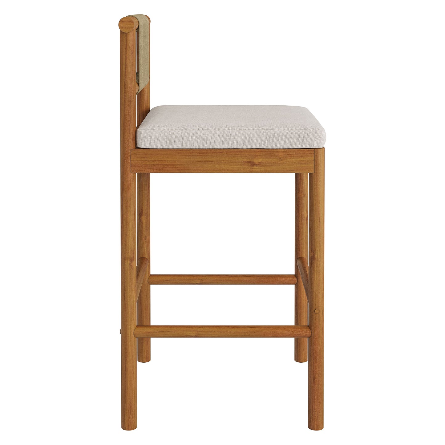Eleni Outdoor Patio Teak Wood Bar Stools Set of 2 by Modway