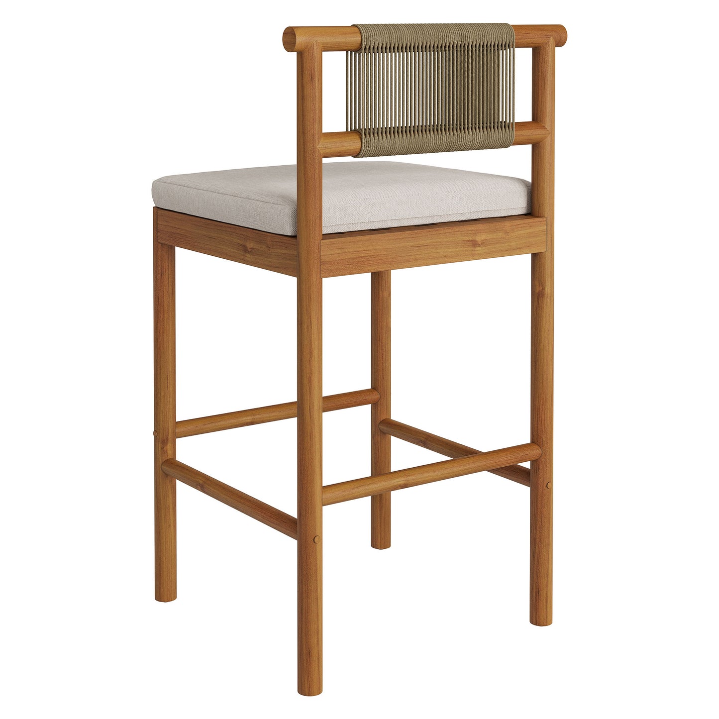 Eleni Outdoor Patio Teak Wood Bar Stools Set of 2 by Modway