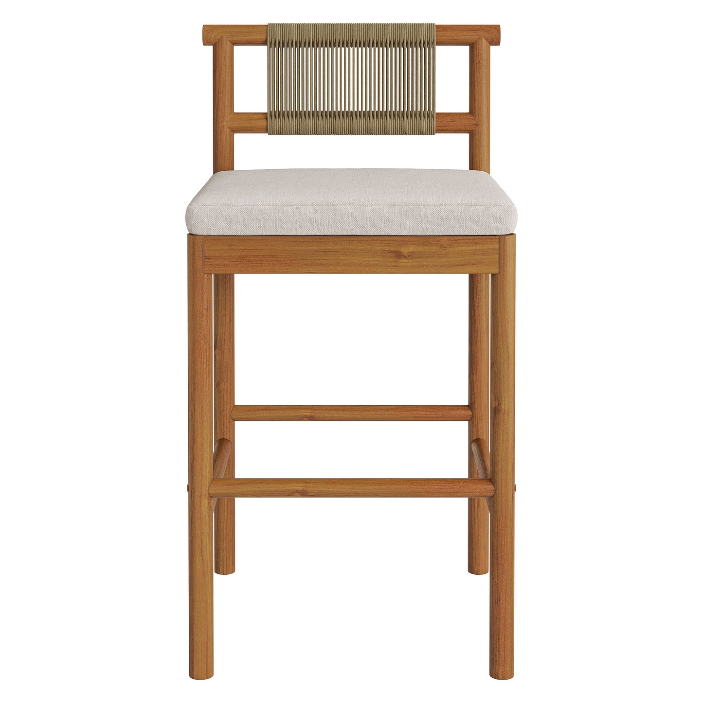 Eleni Outdoor Patio Teak Wood Bar Stools Set of 2 by Modway