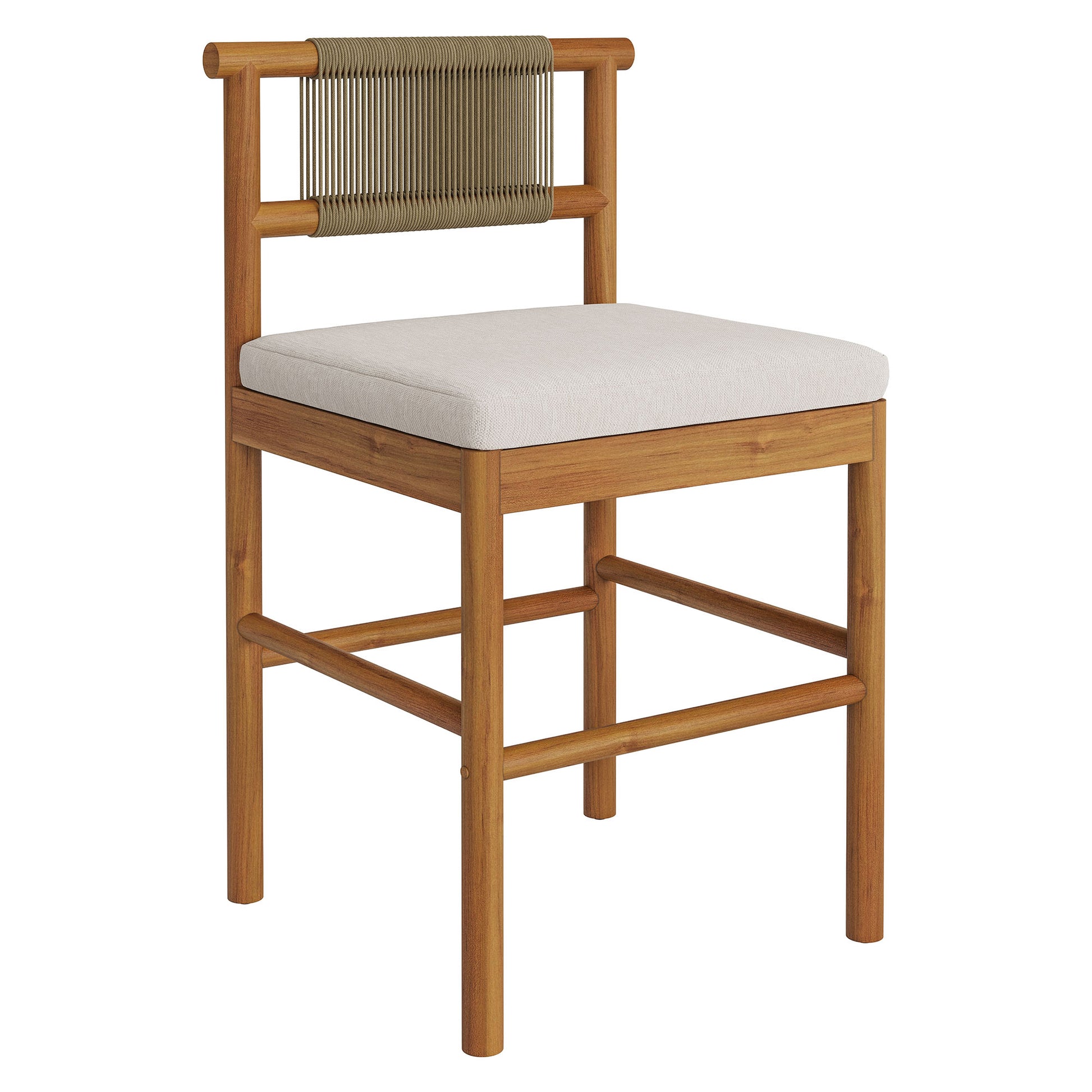 Eleni Outdoor Patio Teak Wood Counter Stools Set of 2 by Modway