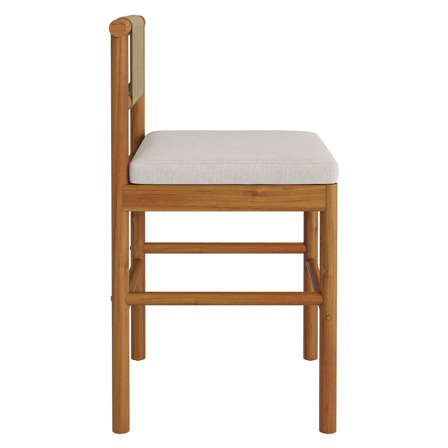 Eleni Outdoor Patio Teak Wood Counter Stools Set of 2 by Modway