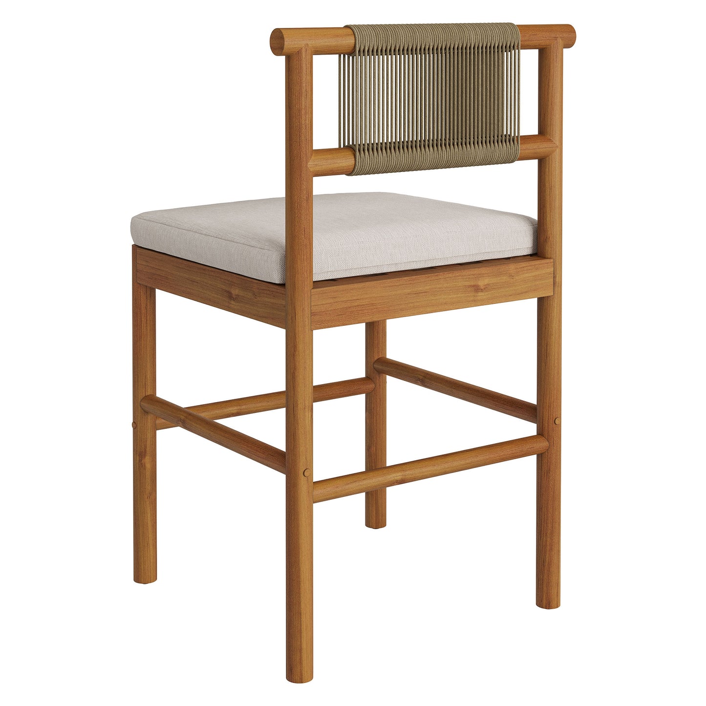 Eleni Outdoor Patio Teak Wood Counter Stools Set of 2 by Modway