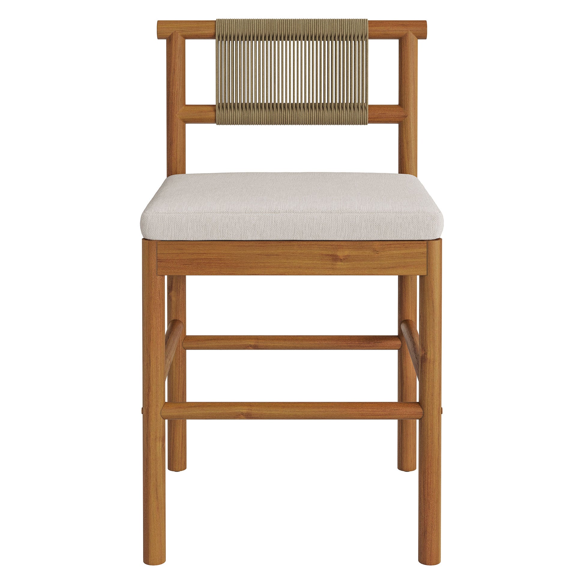 Eleni Outdoor Patio Teak Wood Counter Stools Set of 2 by Modway