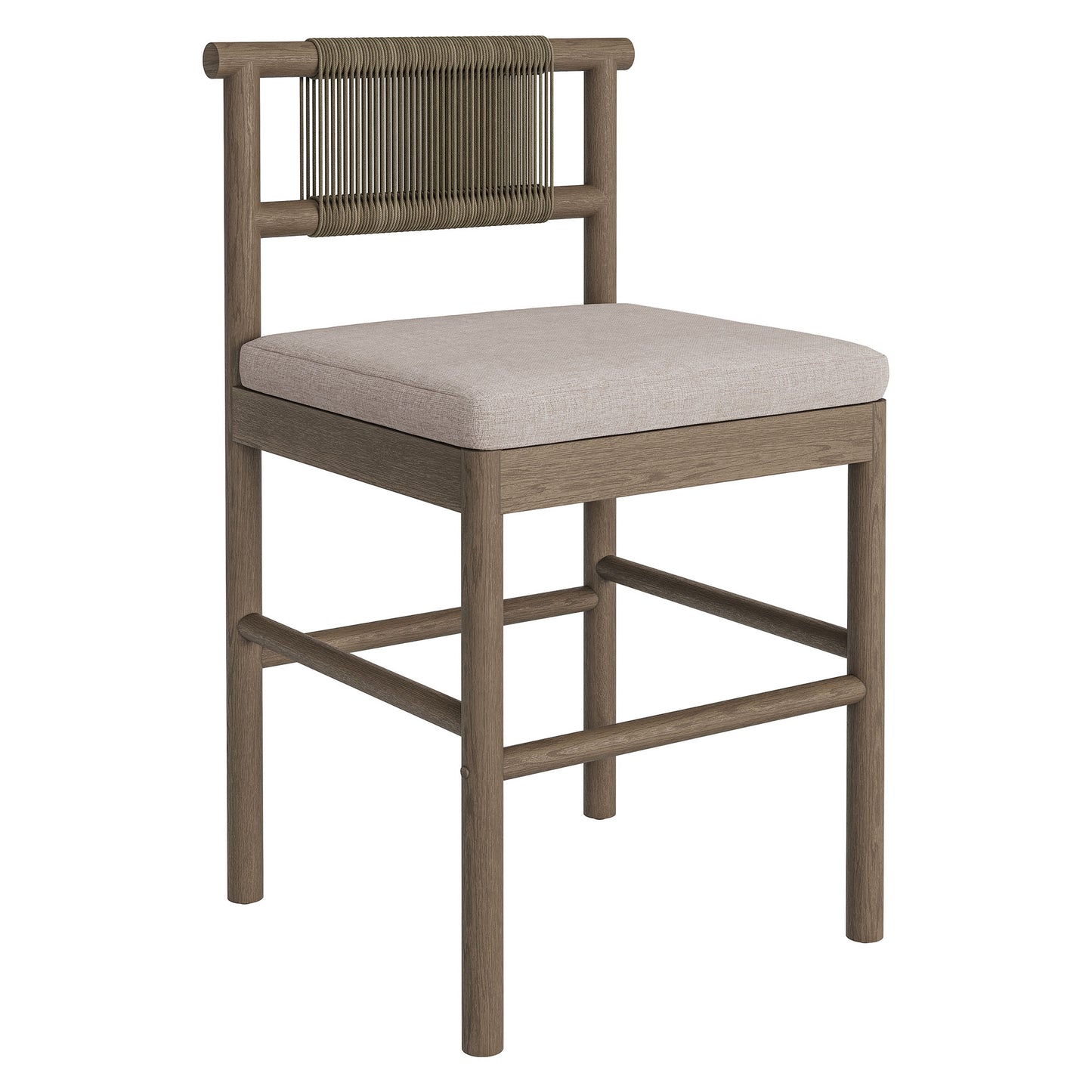 Eleni Outdoor Patio Teak Wood Counter Stools Set of 2 by Modway