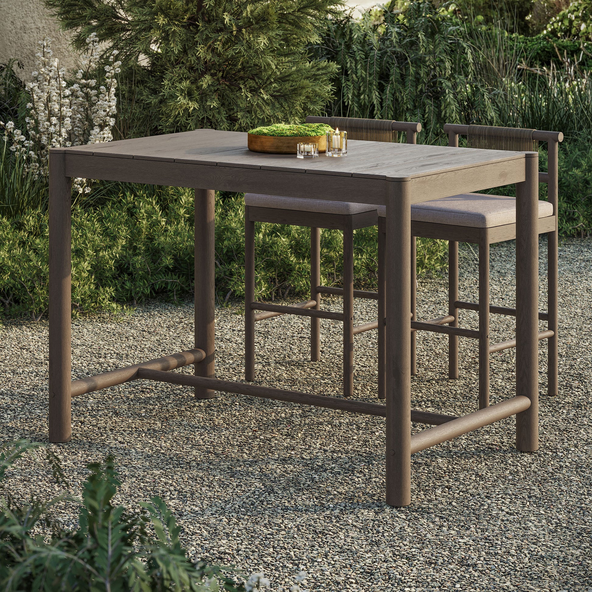 Eleni Rectangle 56-Inch Outdoor Patio Teak Wood Rectangular Bar Table by Modway