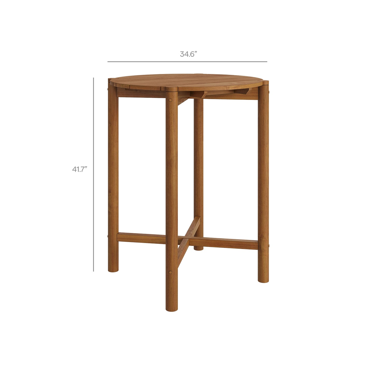 Eleni 3-Piece Outdoor Patio Teak Wood Bar Set by Modway