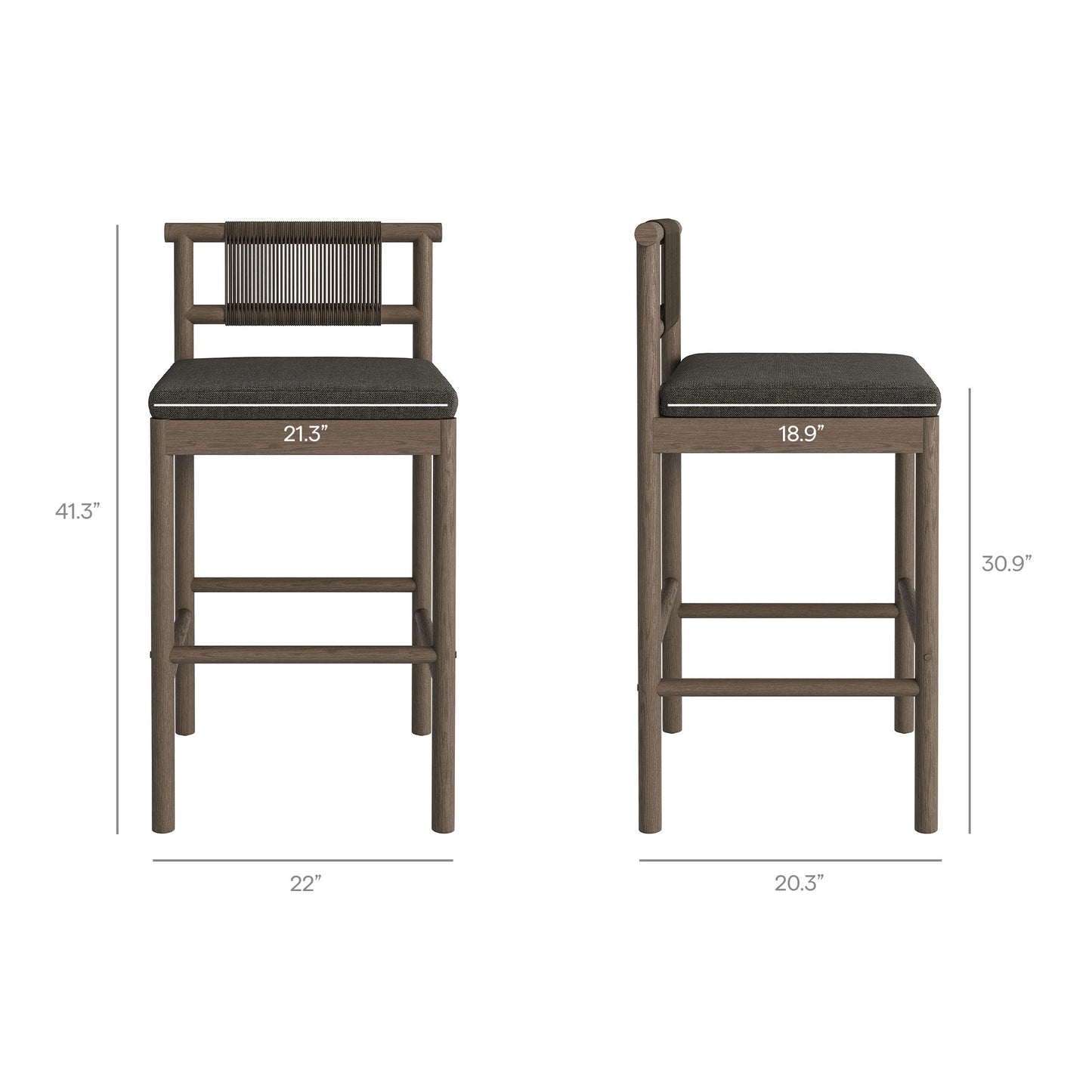 Eleni 5-Piece Outdoor Patio Teak Wood Bar Set by Modway