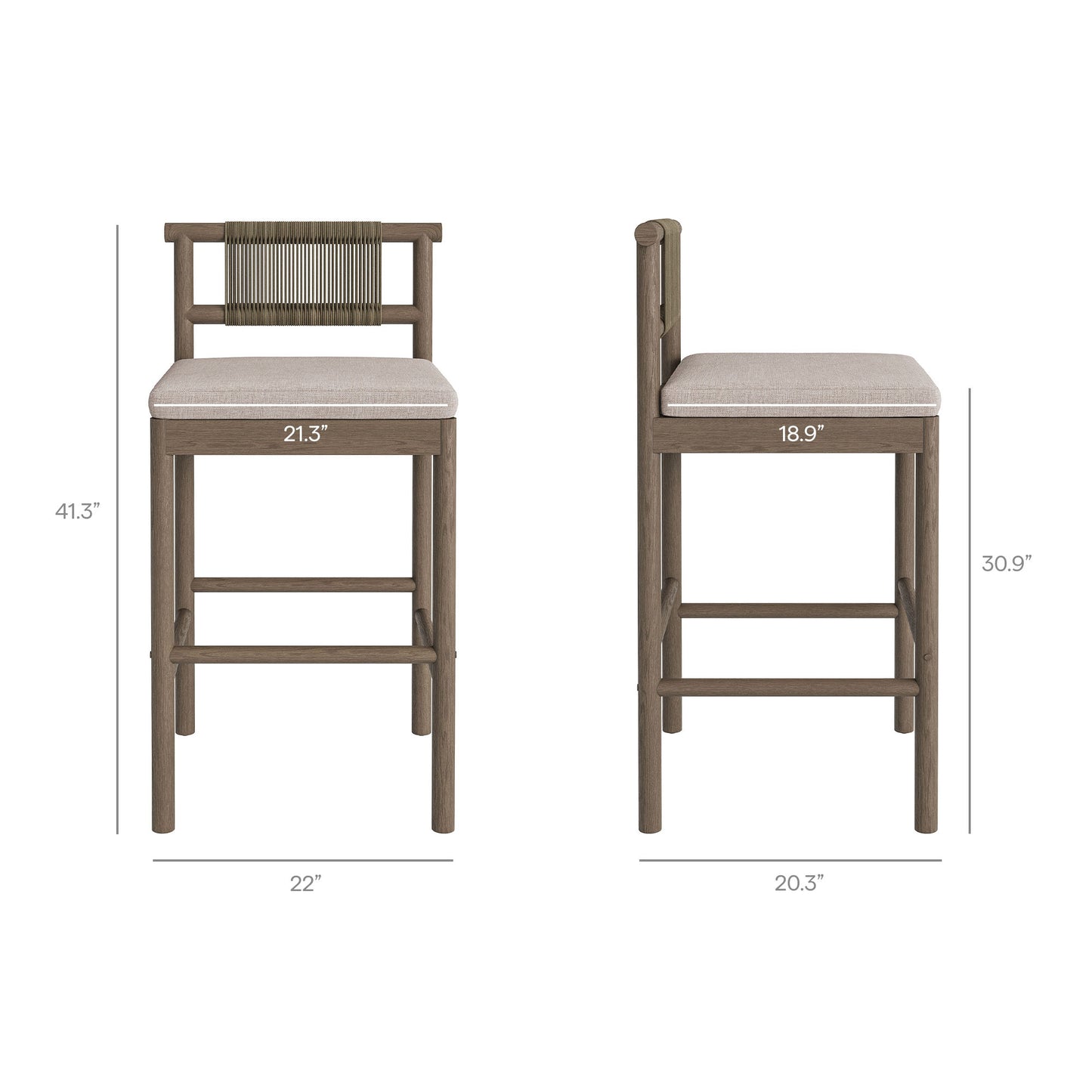 Eleni 5-Piece Outdoor Patio Teak Wood Bar Set by Modway