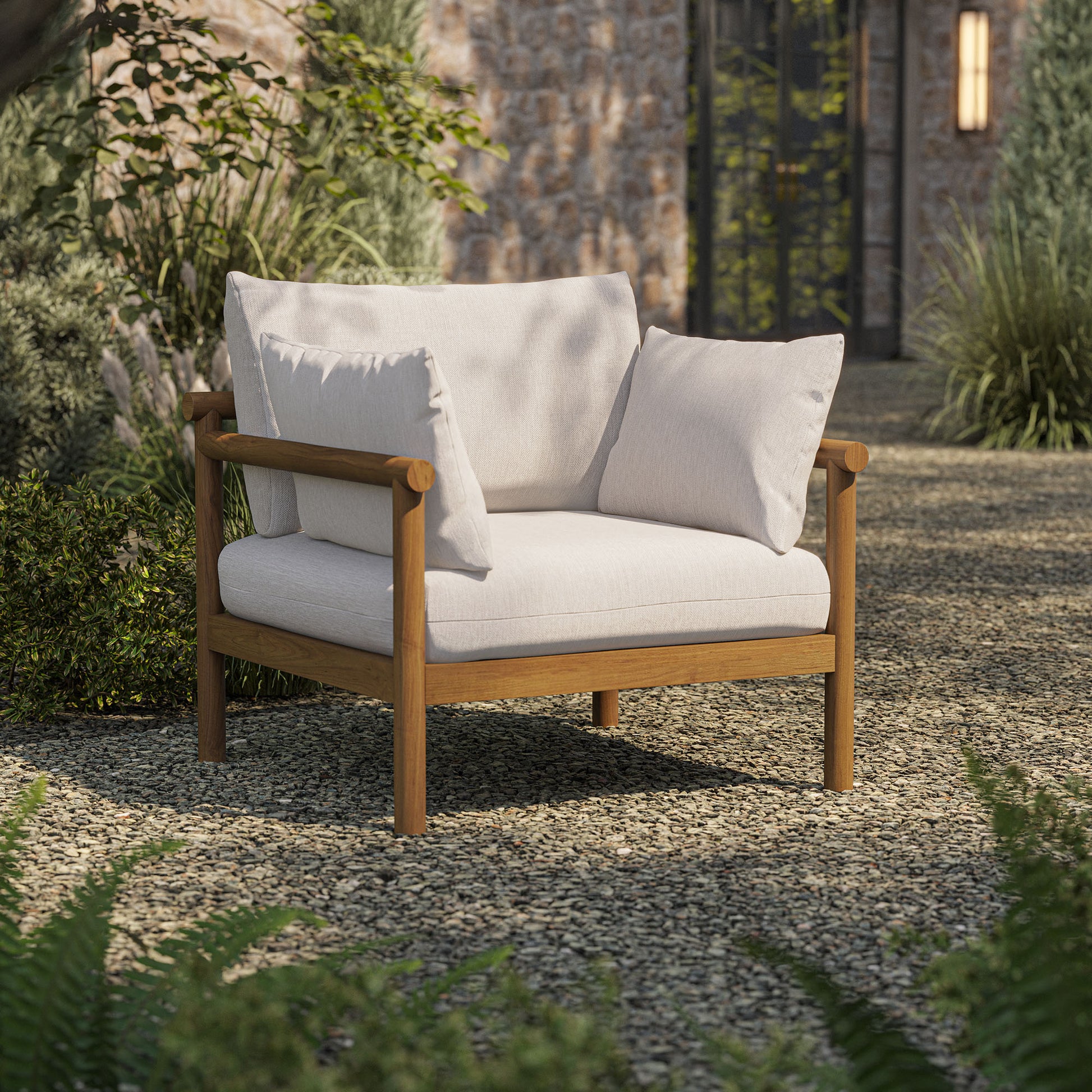 Eleni Outdoor Patio Teak Wood Armchair by Modway
